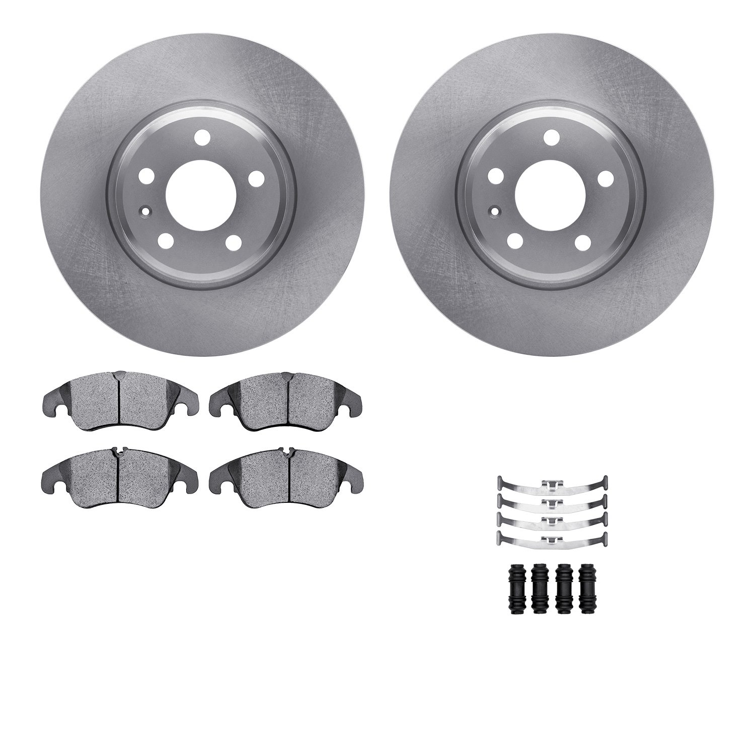 6512-73346 Brake Rotors w/5000 Advanced Brake Pads Kit with Hardware, 2009-2012 Audi/Volkswagen, Position: Front