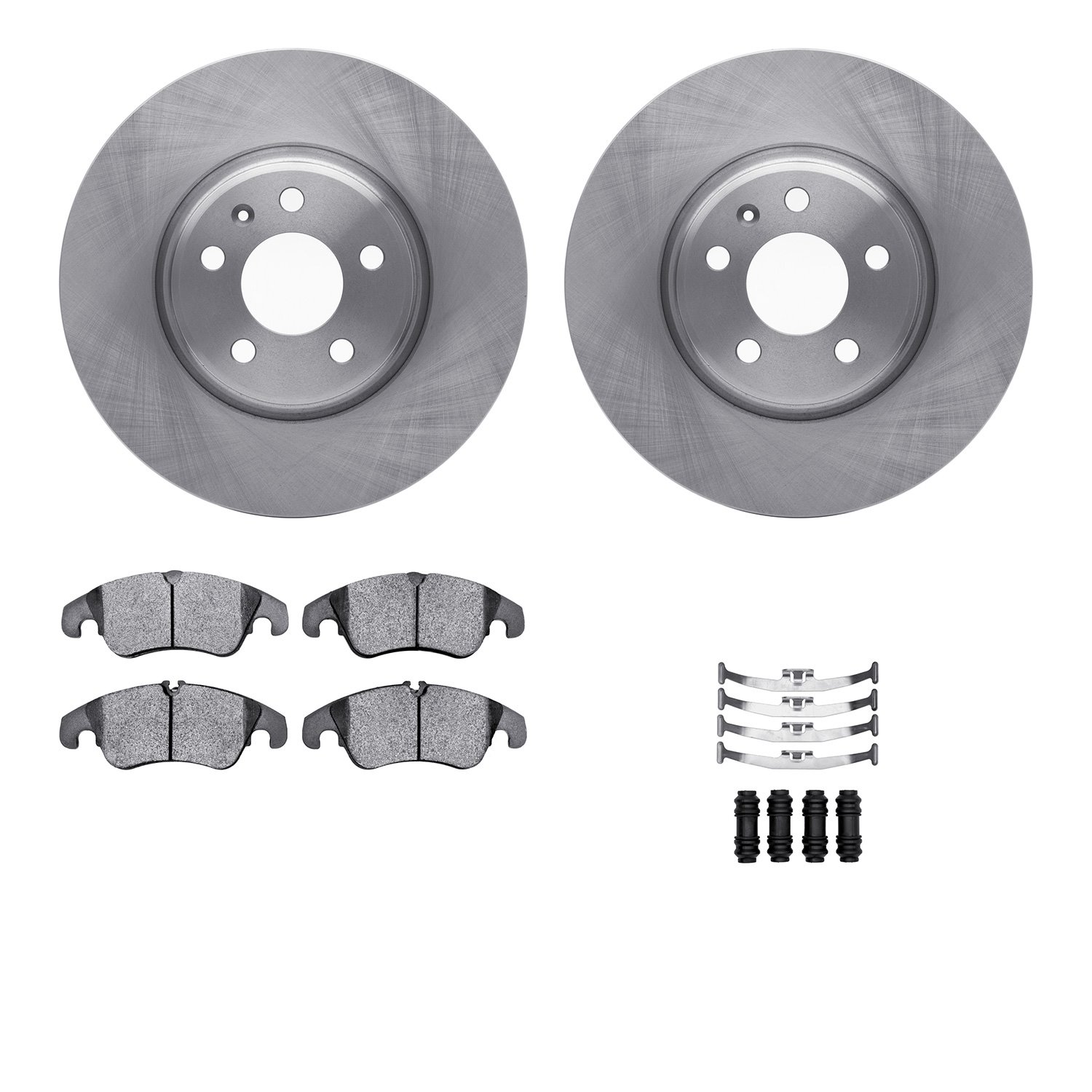 6512-73387 Brake Rotors w/5000 Advanced Brake Pads Kit with Hardware, 2012-2013 Audi/Volkswagen, Position: Front