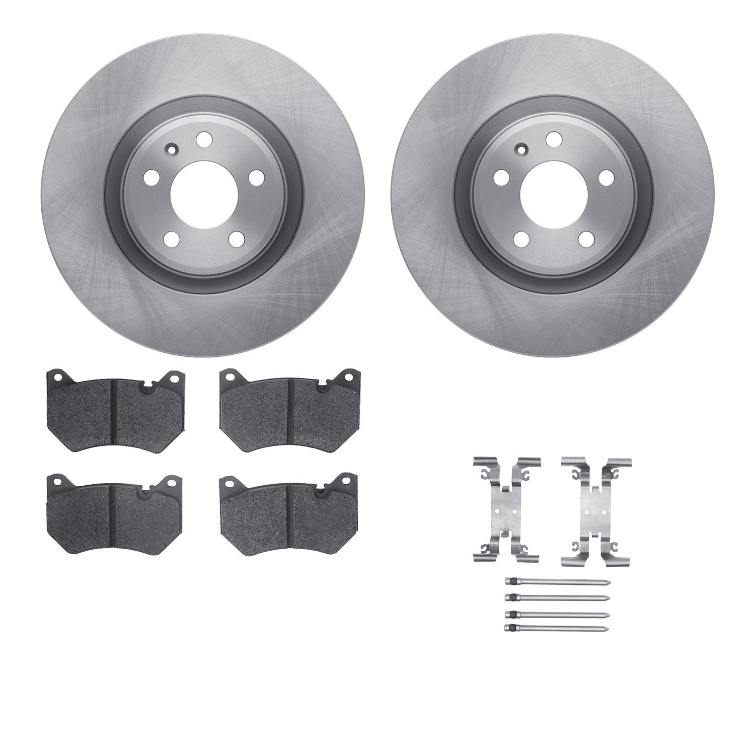 6512-73433 Brake Rotors w/5000 Advanced Brake Pads Kit with Hardware, Fits Select Audi/Volkswagen, Position: Front