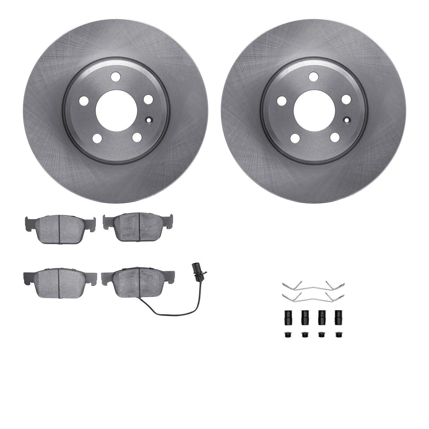 6512-73458 Brake Rotors w/5000 Advanced Brake Pads Kit with Hardware, Fits Select Audi/Volkswagen, Position: Front