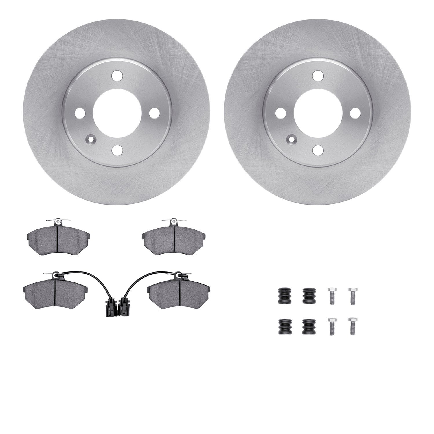 6512-74156 Brake Rotors w/5000 Advanced Brake Pads Kit with Hardware, 1995-1995 Audi/Volkswagen, Position: Front