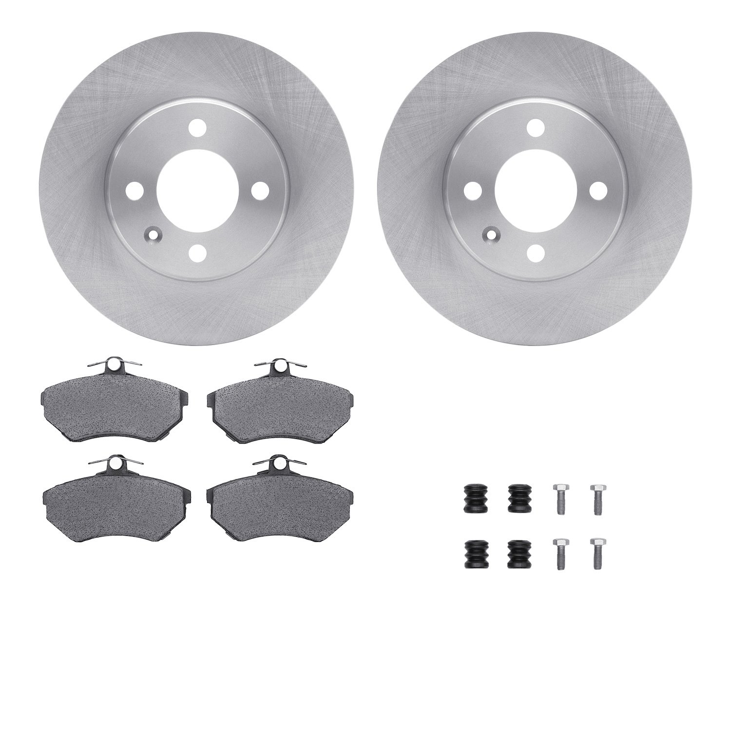 6512-74158 Brake Rotors w/5000 Advanced Brake Pads Kit with Hardware, 1993-1993 Audi/Volkswagen, Position: Front