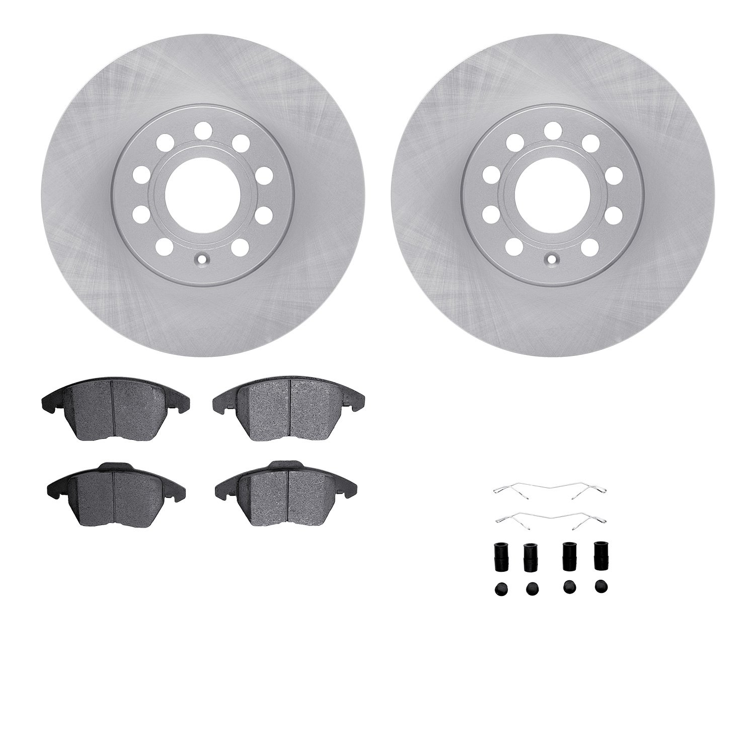 6512-74317 Brake Rotors w/5000 Advanced Brake Pads Kit with Hardware, 2005-2018 Audi/Volkswagen, Position: Front