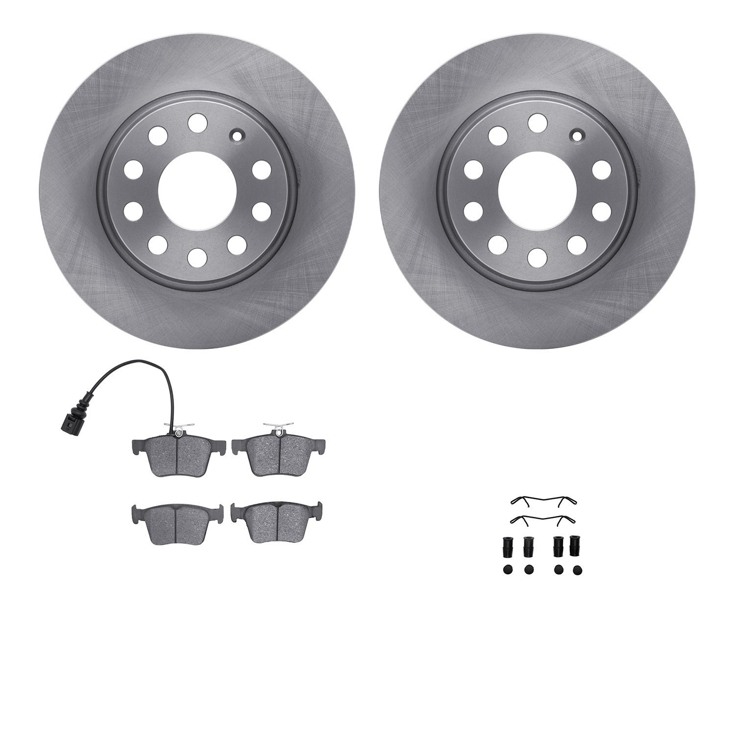 6512-74355 Brake Rotors w/5000 Advanced Brake Pads Kit with Hardware, 2015-2021 Audi/Volkswagen, Position: Rear