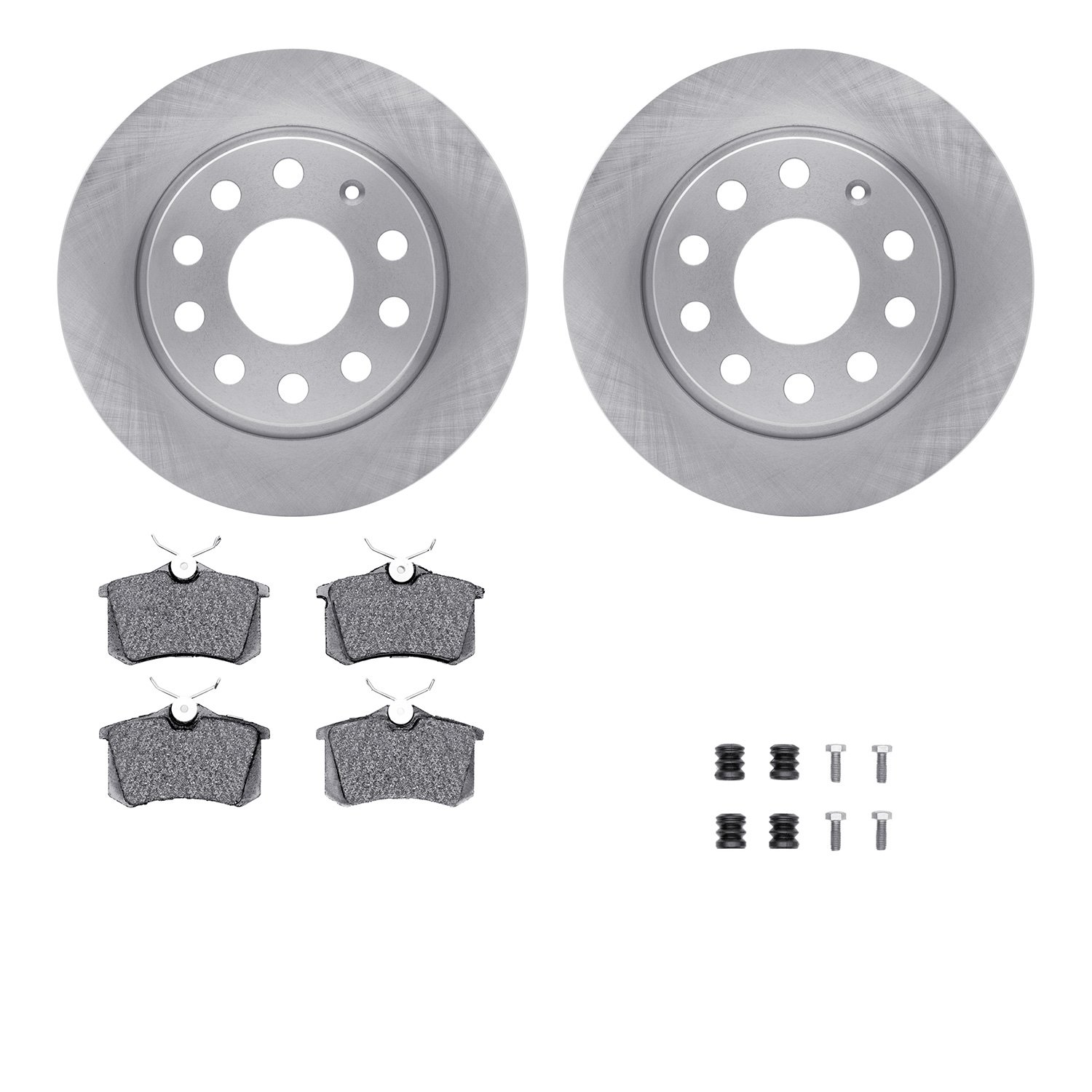 6512-74377 Brake Rotors w/5000 Advanced Brake Pads Kit with Hardware, 2010-2013 Audi/Volkswagen, Position: Rear