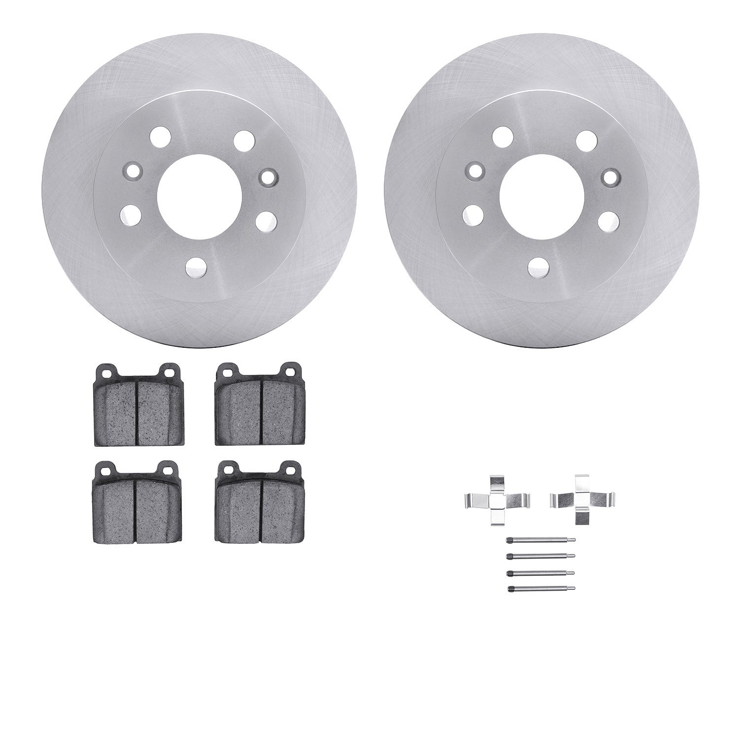 6512-74391 Brake Rotors w/5000 Advanced Brake Pads Kit with Hardware, 1972-1978 Audi/Volkswagen, Position: Front