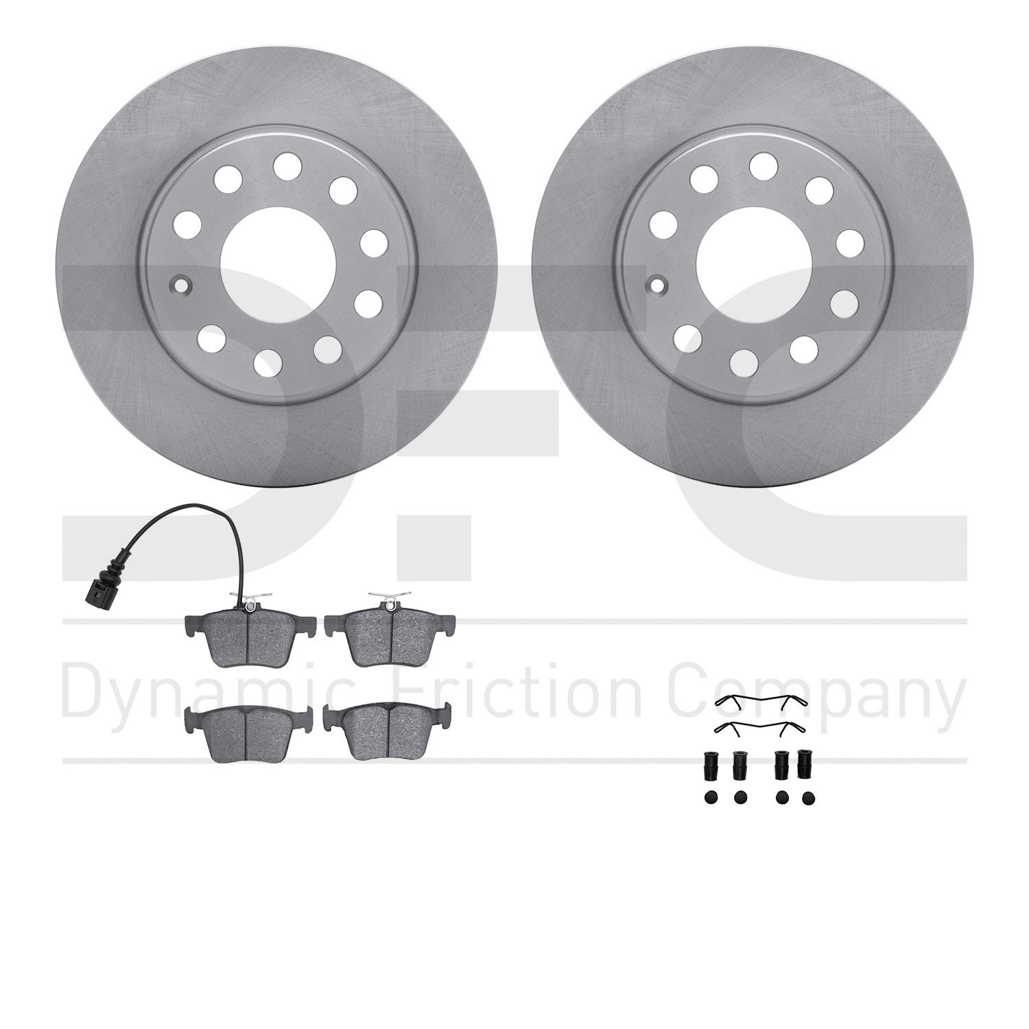 6512-74488 Brake Rotors w/5000 Advanced Brake Pads Kit with Hardware, Fits Select Audi/Volkswagen, Position: Rear