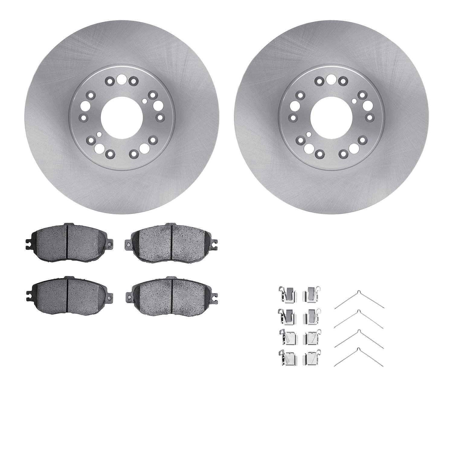 6512-75053 Brake Rotors w/5000 Advanced Brake Pads Kit with Hardware, 1993-1994 Lexus/Toyota/Scion, Position: Front