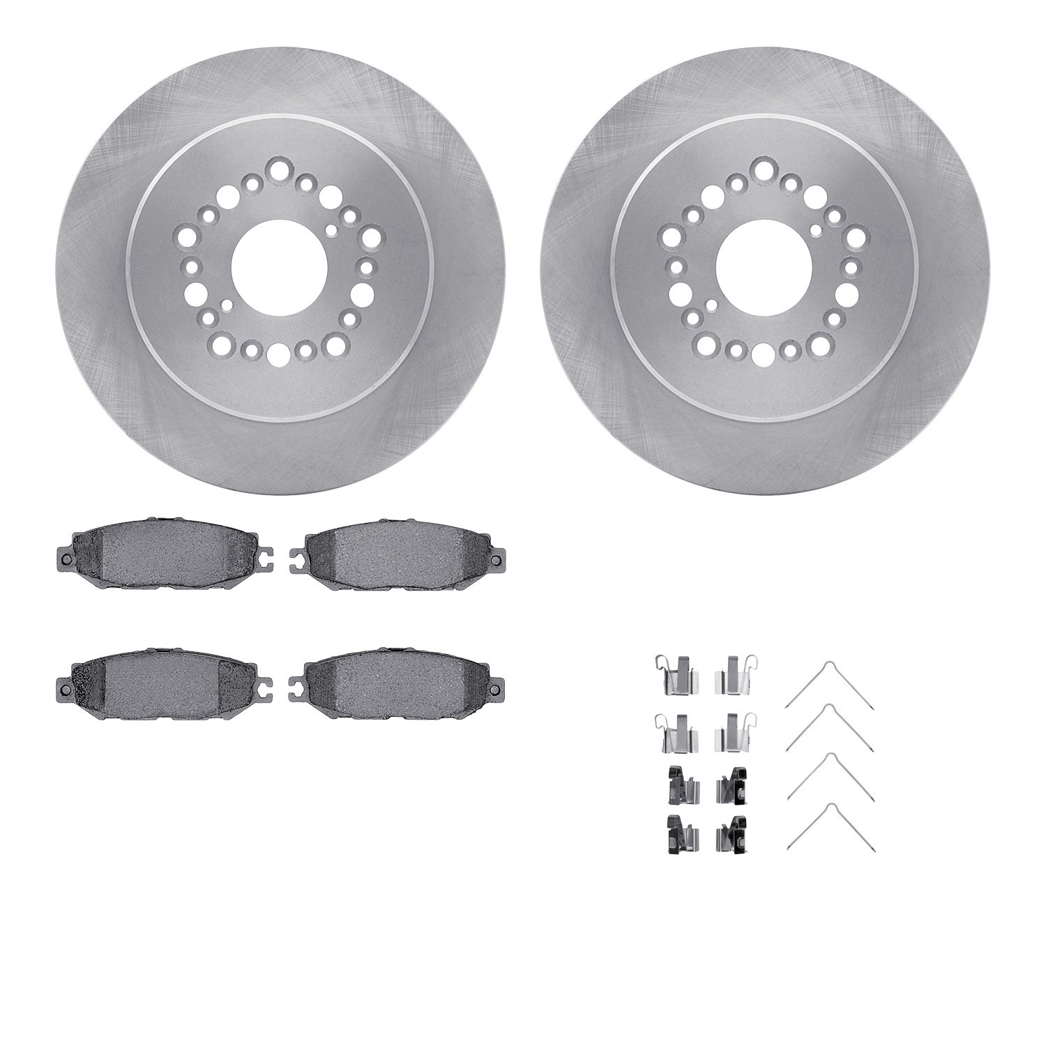 6512-75062 Brake Rotors w/5000 Advanced Brake Pads Kit with Hardware, 1993-2000 Lexus/Toyota/Scion, Position: Rear