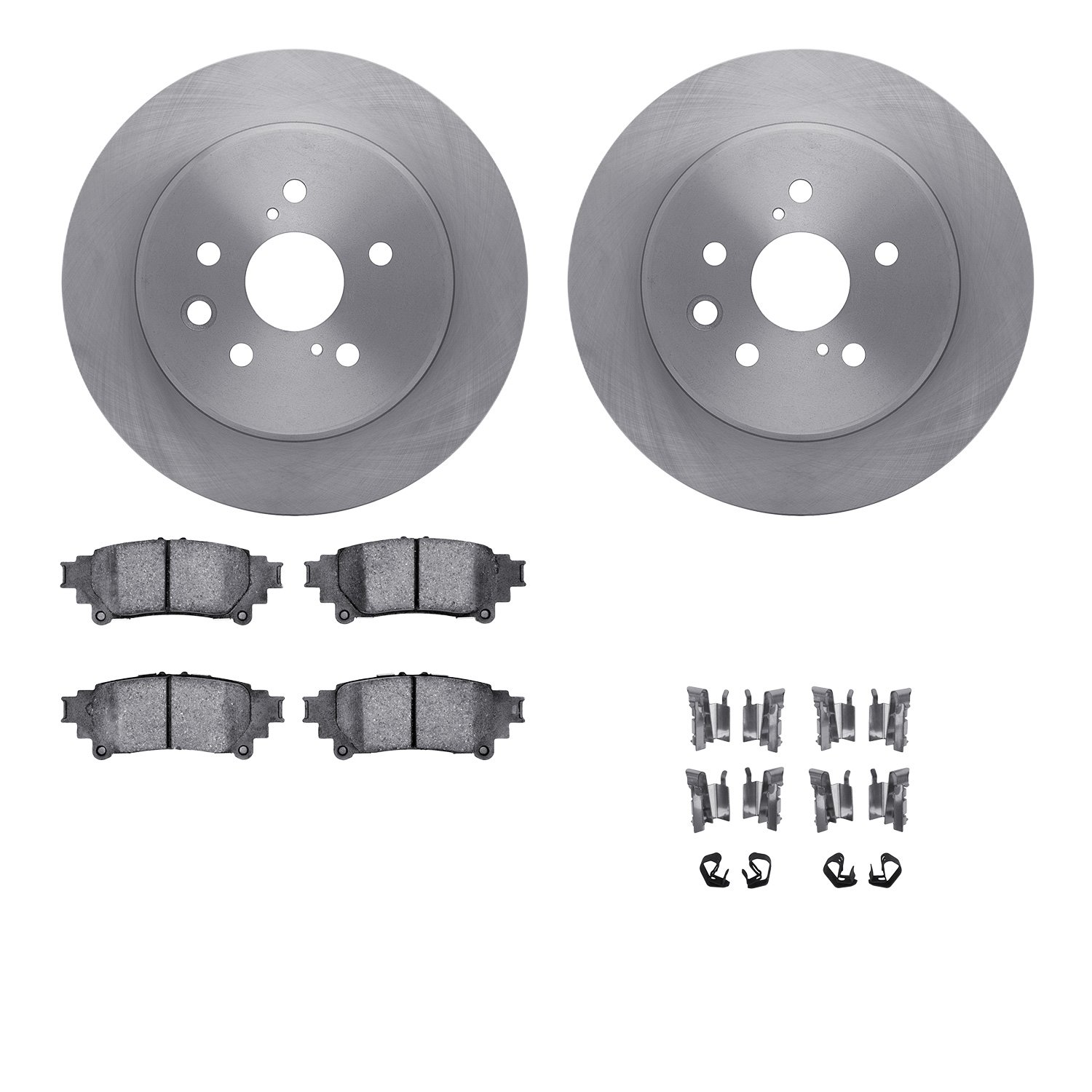 6512-75140 Brake Rotors w/5000 Advanced Brake Pads Kit with Hardware, 2013-2020 Lexus/Toyota/Scion, Position: Rear