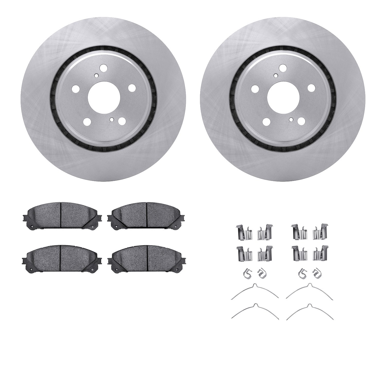 6512-75158 Brake Rotors w/5000 Advanced Brake Pads Kit with Hardware, Fits Select Lexus/Toyota/Scion, Position: Front