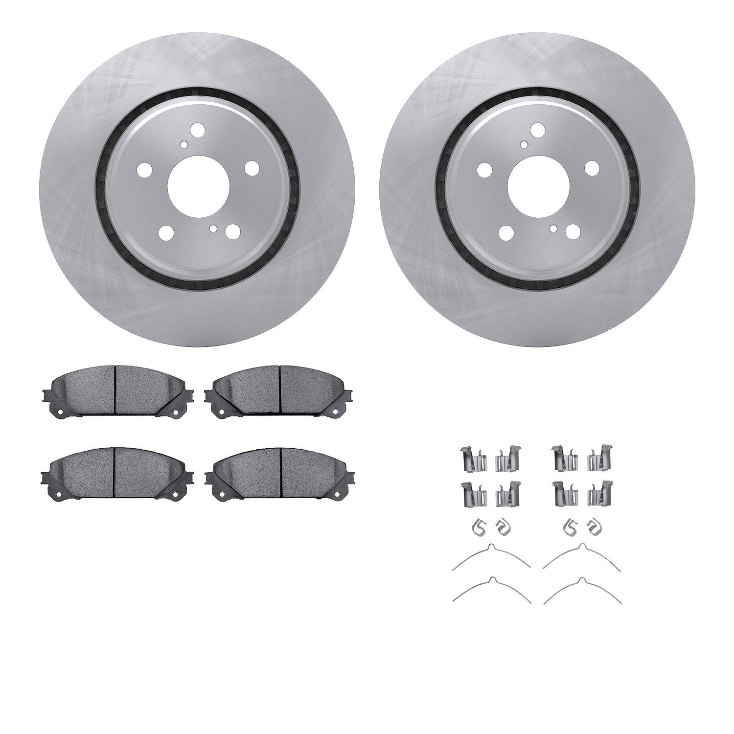 6512-75159 Brake Rotors w/5000 Advanced Brake Pads Kit with Hardware, Fits Select Lexus/Toyota/Scion, Position: Front