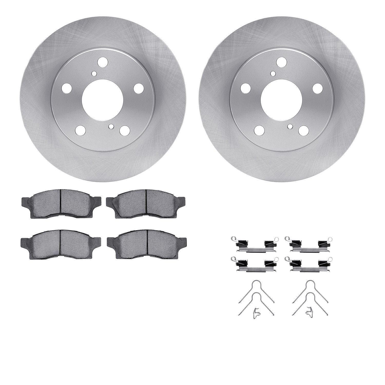 6512-76155 Brake Rotors w/5000 Advanced Brake Pads Kit with Hardware, 1991-1991 Lexus/Toyota/Scion, Position: Front