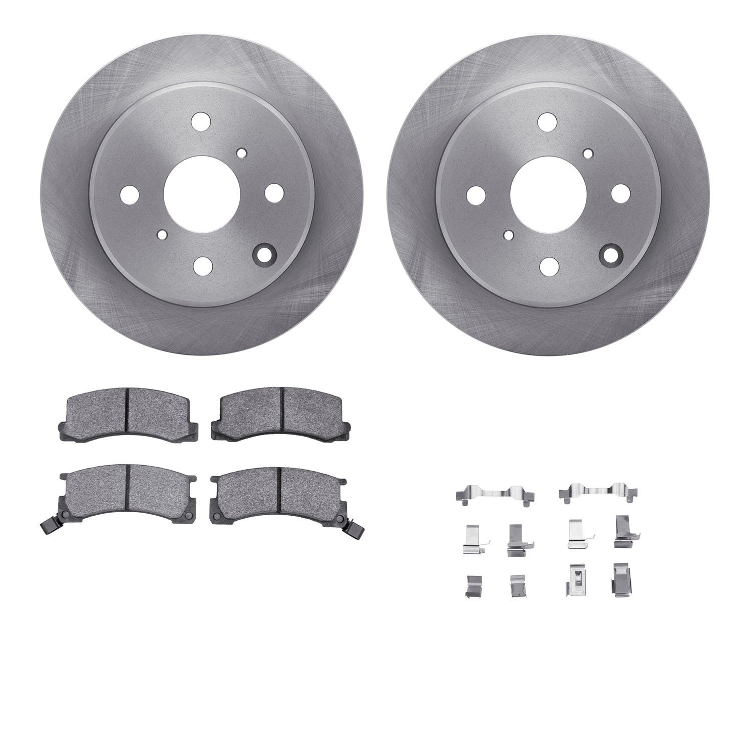 6512-76174 Brake Rotors w/5000 Advanced Brake Pads Kit with Hardware, 1982-1985 Lexus/Toyota/Scion, Position: Rear