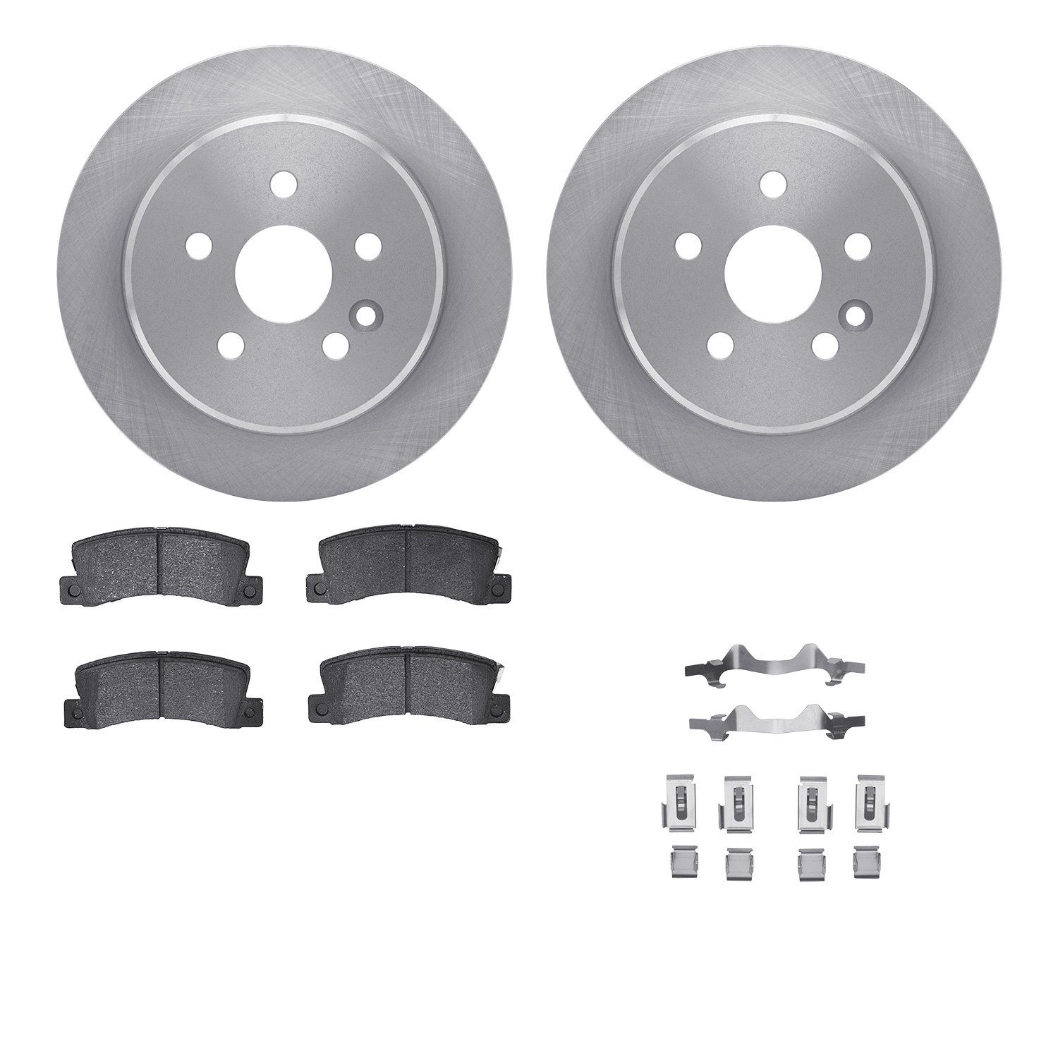 6512-76233 Brake Rotors w/5000 Advanced Brake Pads Kit with Hardware, 1986-1993 Lexus/Toyota/Scion, Position: Rear