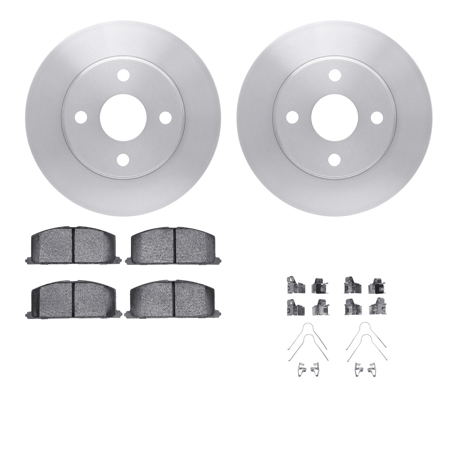 6512-76296 Brake Rotors w/5000 Advanced Brake Pads Kit with Hardware, 1995-1999 Lexus/Toyota/Scion, Position: Front