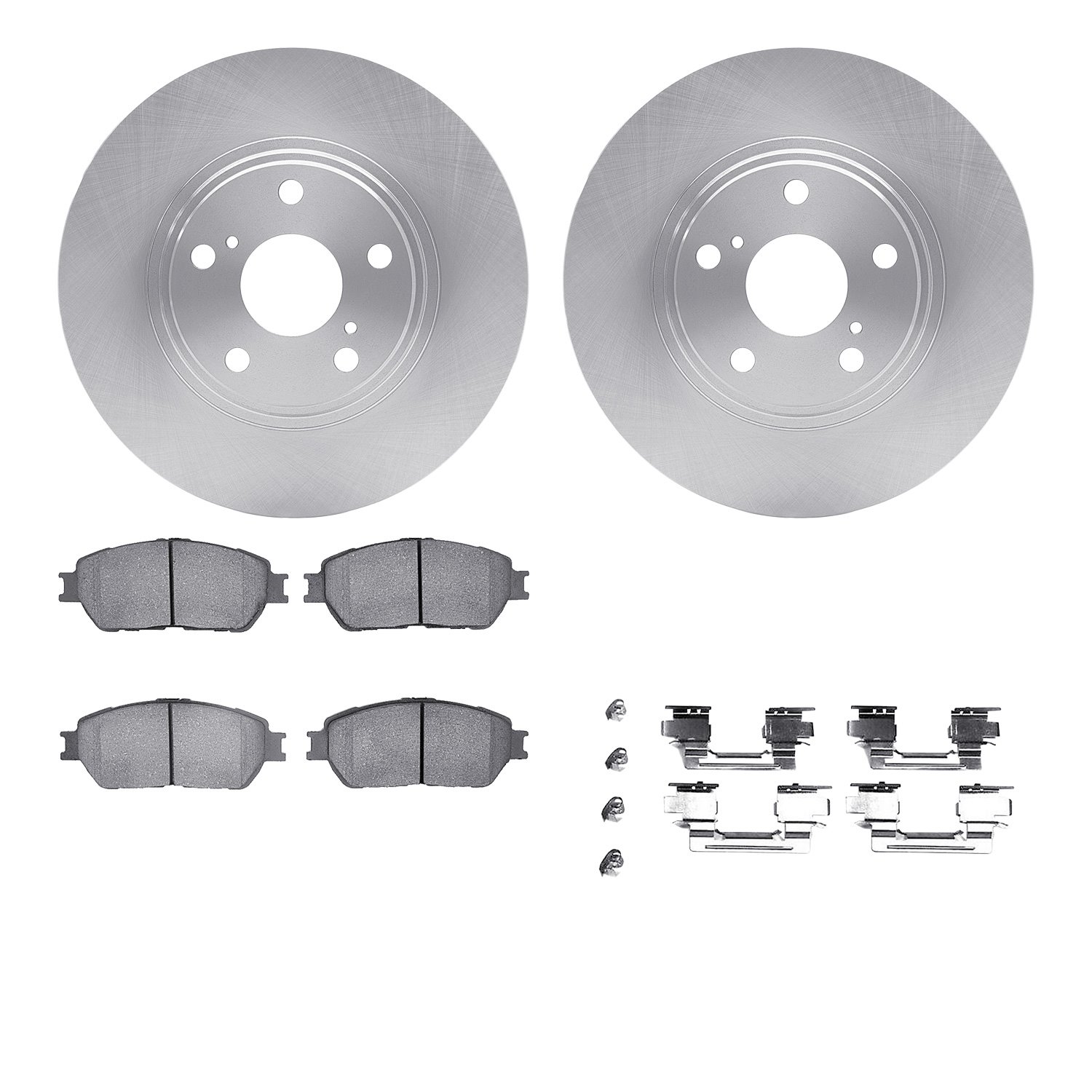 6512-76343 Brake Rotors w/5000 Advanced Brake Pads Kit with Hardware, 2003-2006 Lexus/Toyota/Scion, Position: Front