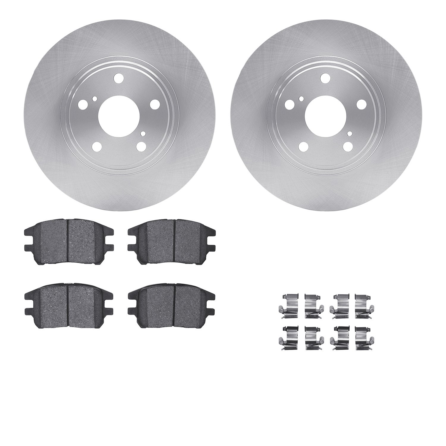 6512-76345 Brake Rotors w/5000 Advanced Brake Pads Kit with Hardware, 2002-2003 Lexus/Toyota/Scion, Position: Front