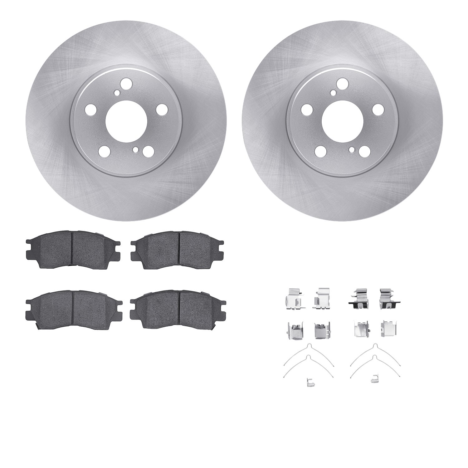 6512-76369 Brake Rotors w/5000 Advanced Brake Pads Kit with Hardware, 1998-1999 Lexus/Toyota/Scion, Position: Front