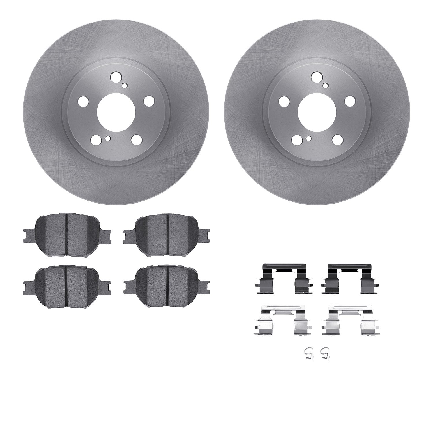 6512-76401 Brake Rotors w/5000 Advanced Brake Pads Kit with Hardware, 2000-2010 Lexus/Toyota/Scion, Position: Front