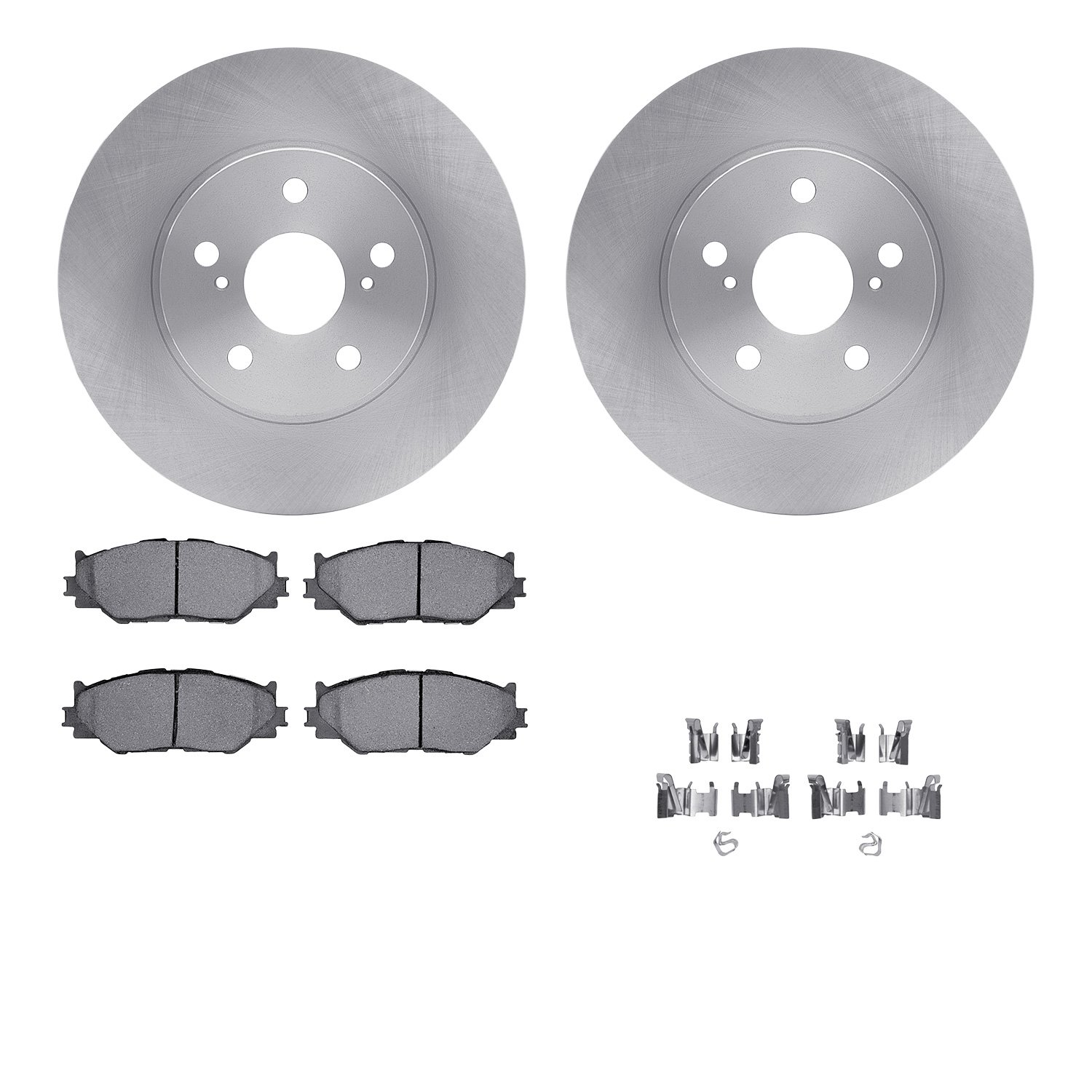 6512-76446 Brake Rotors w/5000 Advanced Brake Pads Kit with Hardware, 2006-2015 Lexus/Toyota/Scion, Position: Front