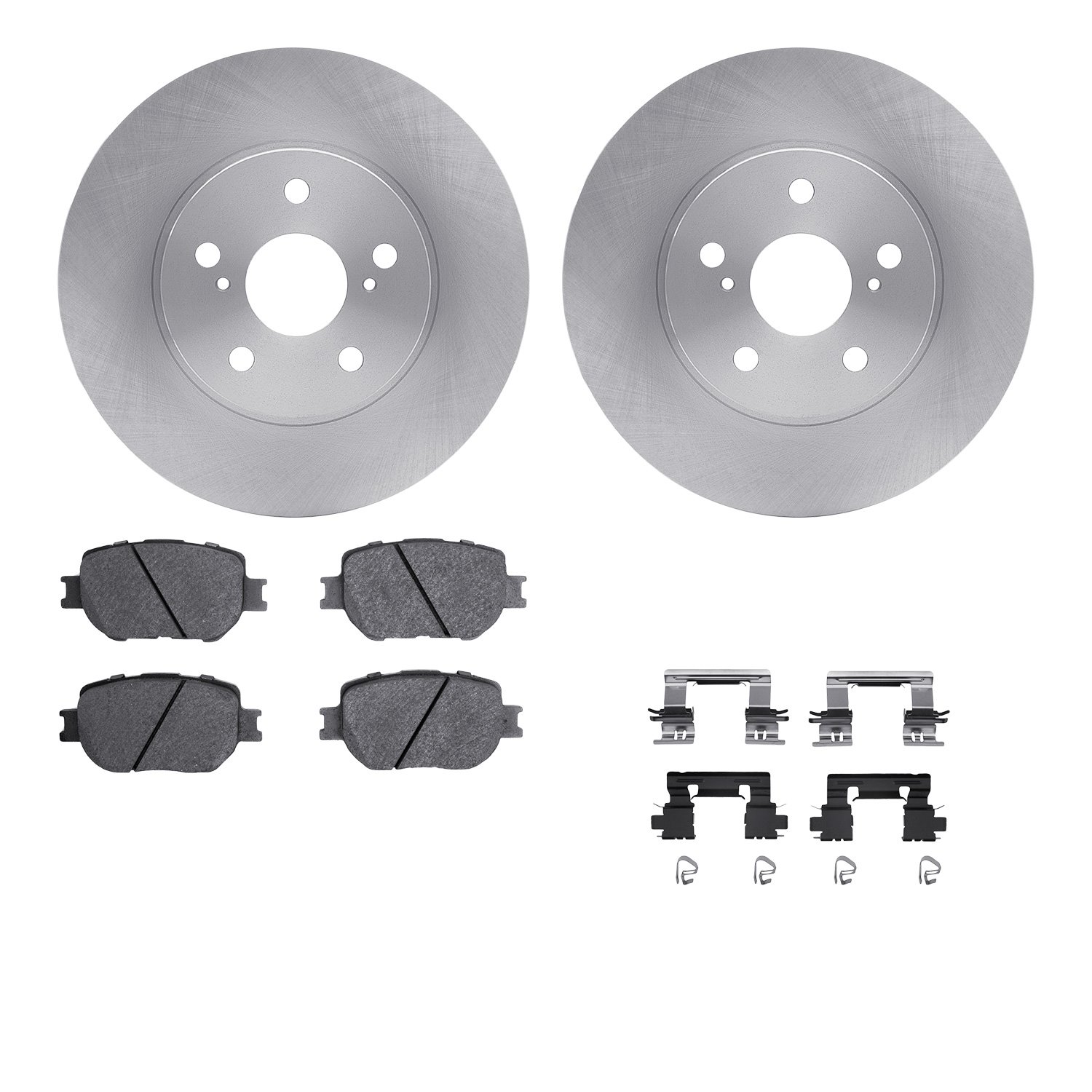 6512-76447 Brake Rotors w/5000 Advanced Brake Pads Kit with Hardware, 2014-2015 Lexus/Toyota/Scion, Position: Front
