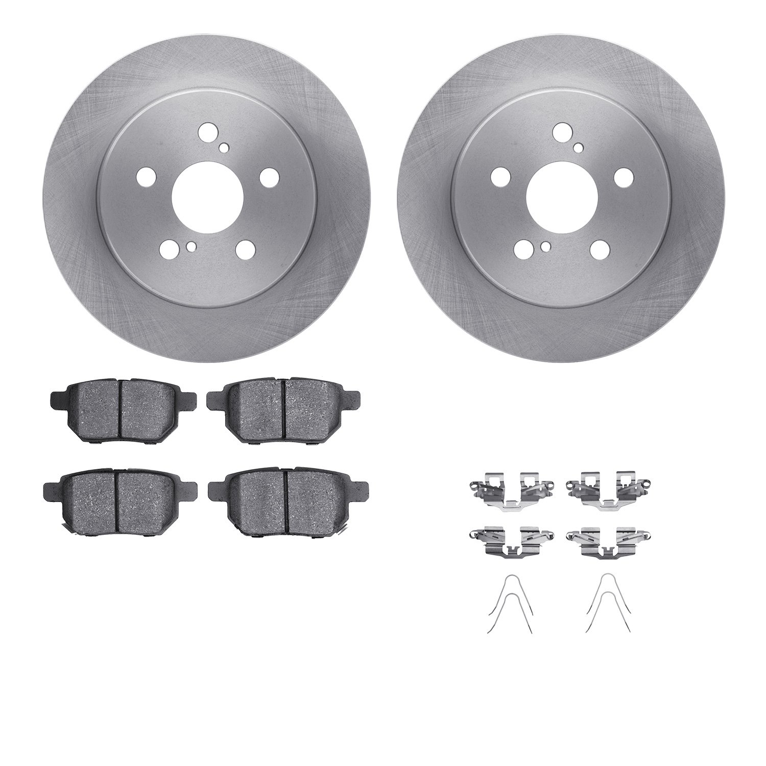 6512-76500 Brake Rotors w/5000 Advanced Brake Pads Kit with Hardware, Fits Select Multiple Makes/Models, Position: Rear