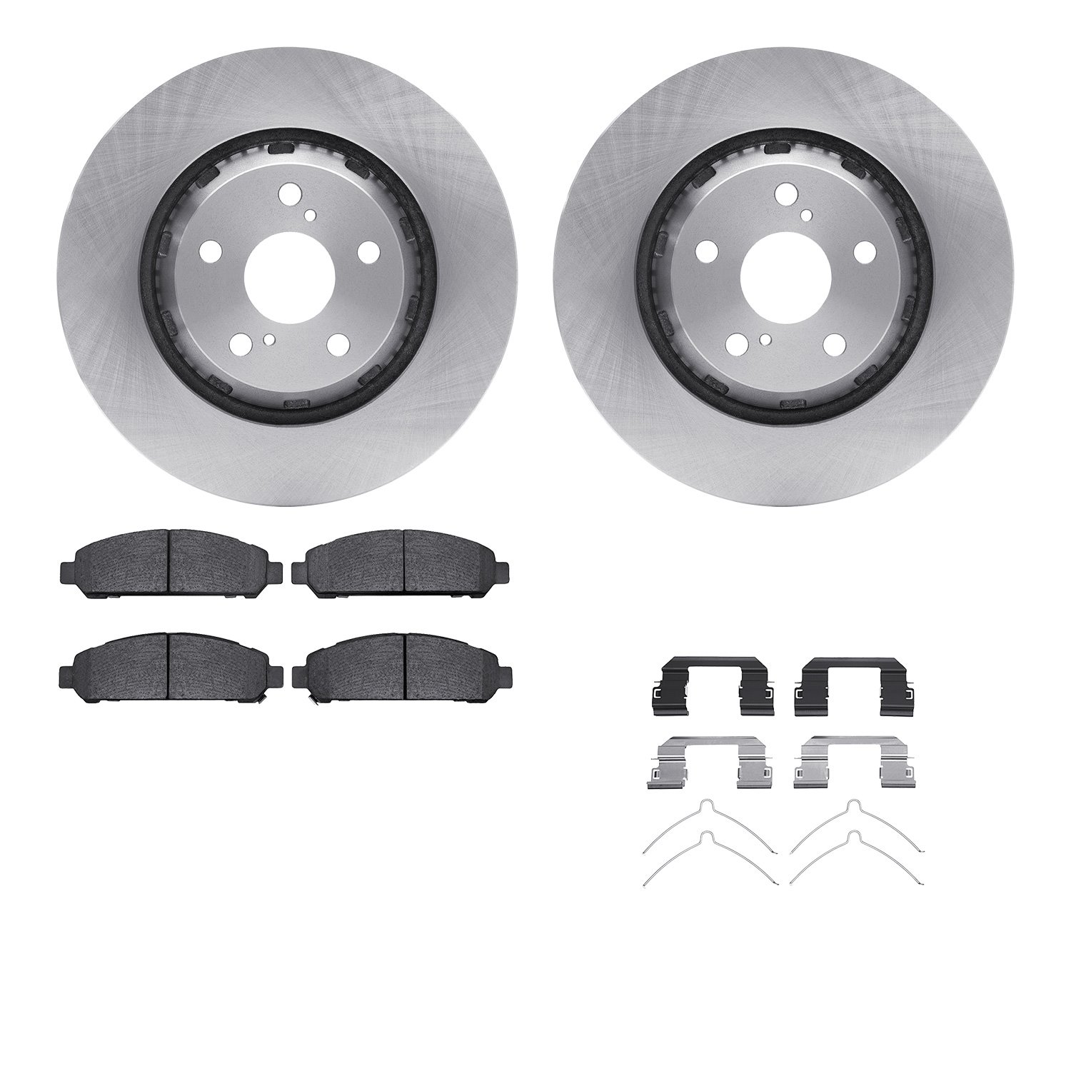 6512-76509 Brake Rotors w/5000 Advanced Brake Pads Kit with Hardware, 2009-2015 Lexus/Toyota/Scion, Position: Front