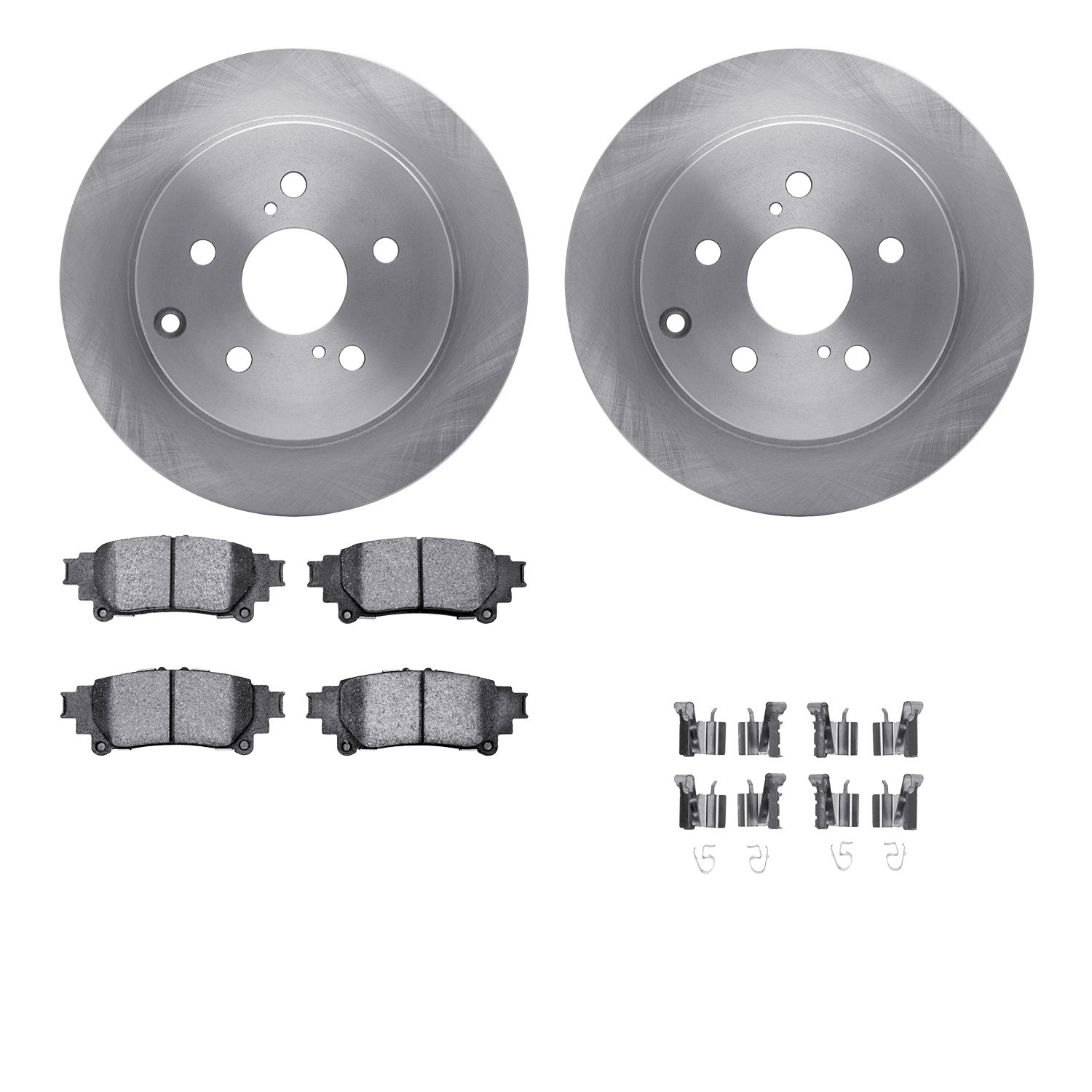 6512-76524 Brake Rotors w/5000 Advanced Brake Pads Kit with Hardware, 2012-2020 Lexus/Toyota/Scion, Position: Rear
