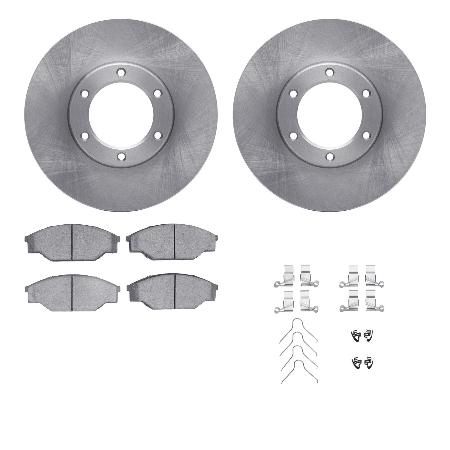 6512-76572 Brake Rotors w/5000 Advanced Brake Pads Kit with Hardware, 1987-1988 Lexus/Toyota/Scion, Position: Front