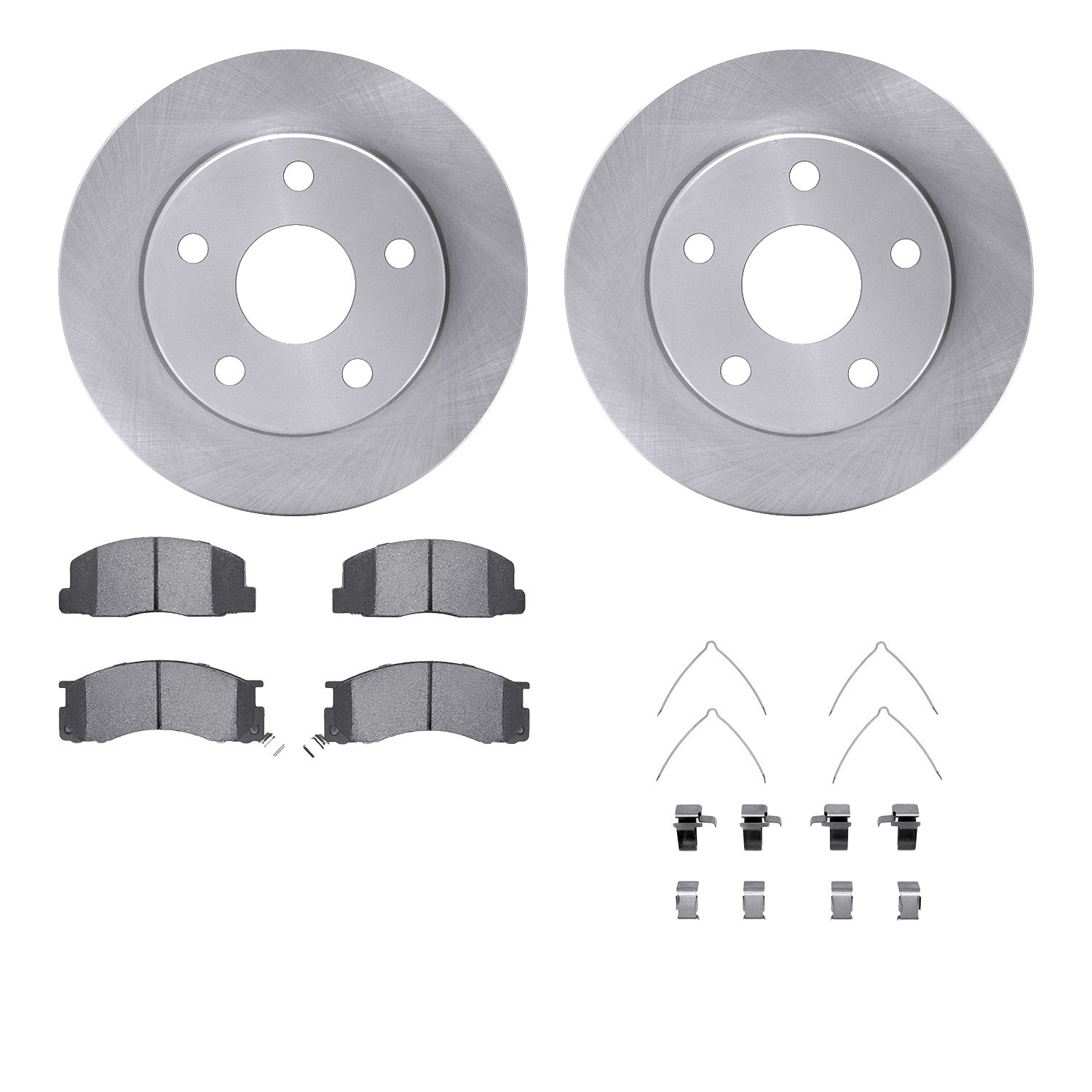 6512-76581 Brake Rotors w/5000 Advanced Brake Pads Kit with Hardware, 1991-1994 Lexus/Toyota/Scion, Position: Front