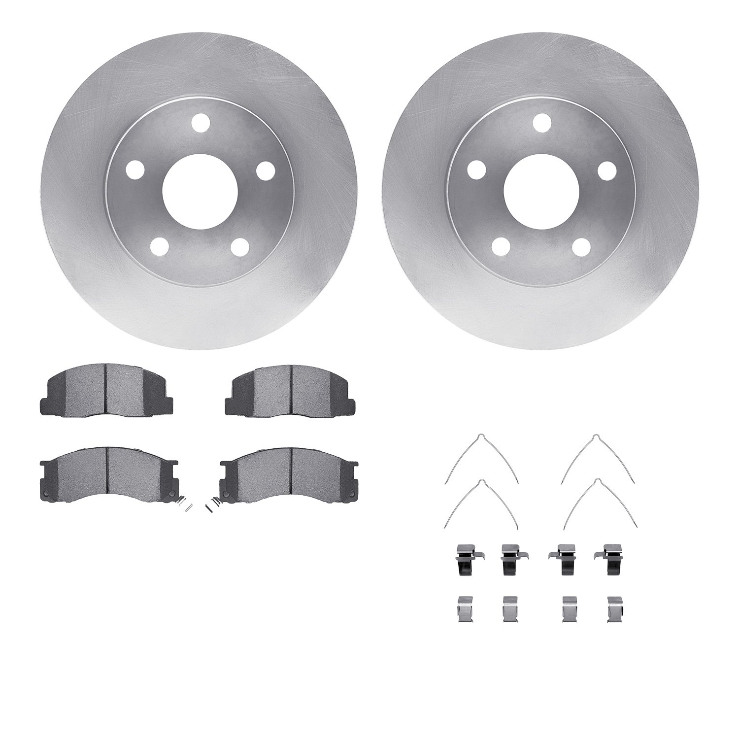 6512-76590 Brake Rotors w/5000 Advanced Brake Pads Kit with Hardware, 1991-1996 Lexus/Toyota/Scion, Position: Front