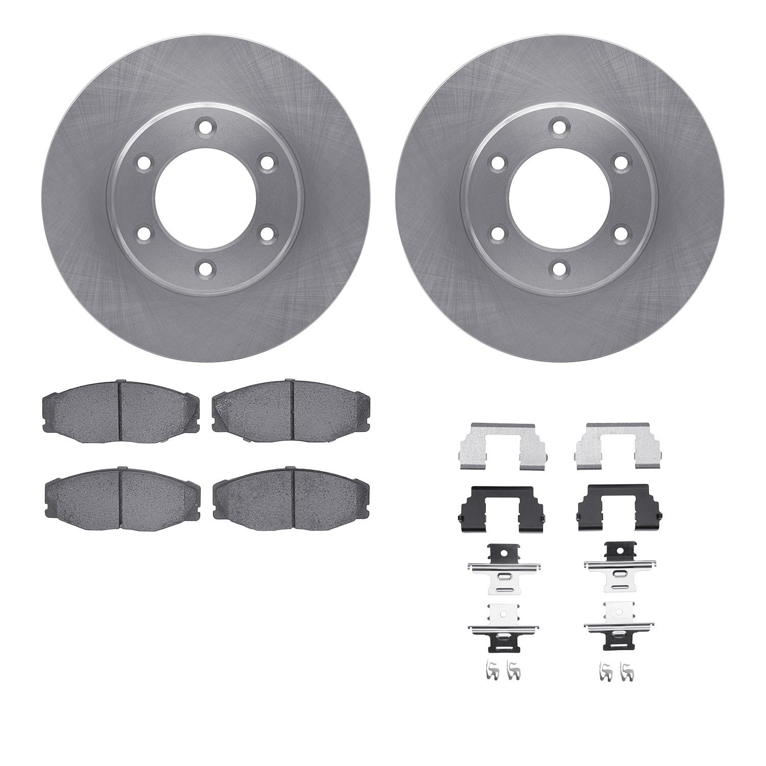 6512-76611 Brake Rotors w/5000 Advanced Brake Pads Kit with Hardware, 1993-1998 Lexus/Toyota/Scion, Position: Front