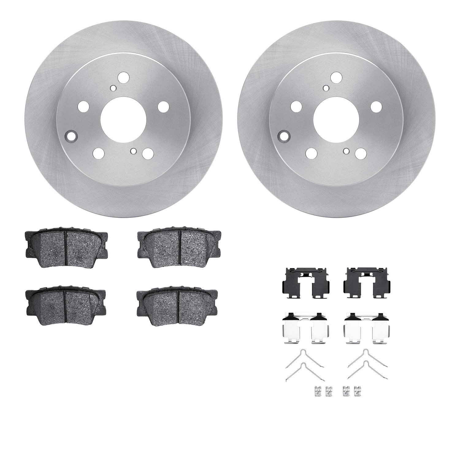 6512-76665 Brake Rotors w/5000 Advanced Brake Pads Kit with Hardware, 2006-2018 Lexus/Toyota/Scion, Position: Rear