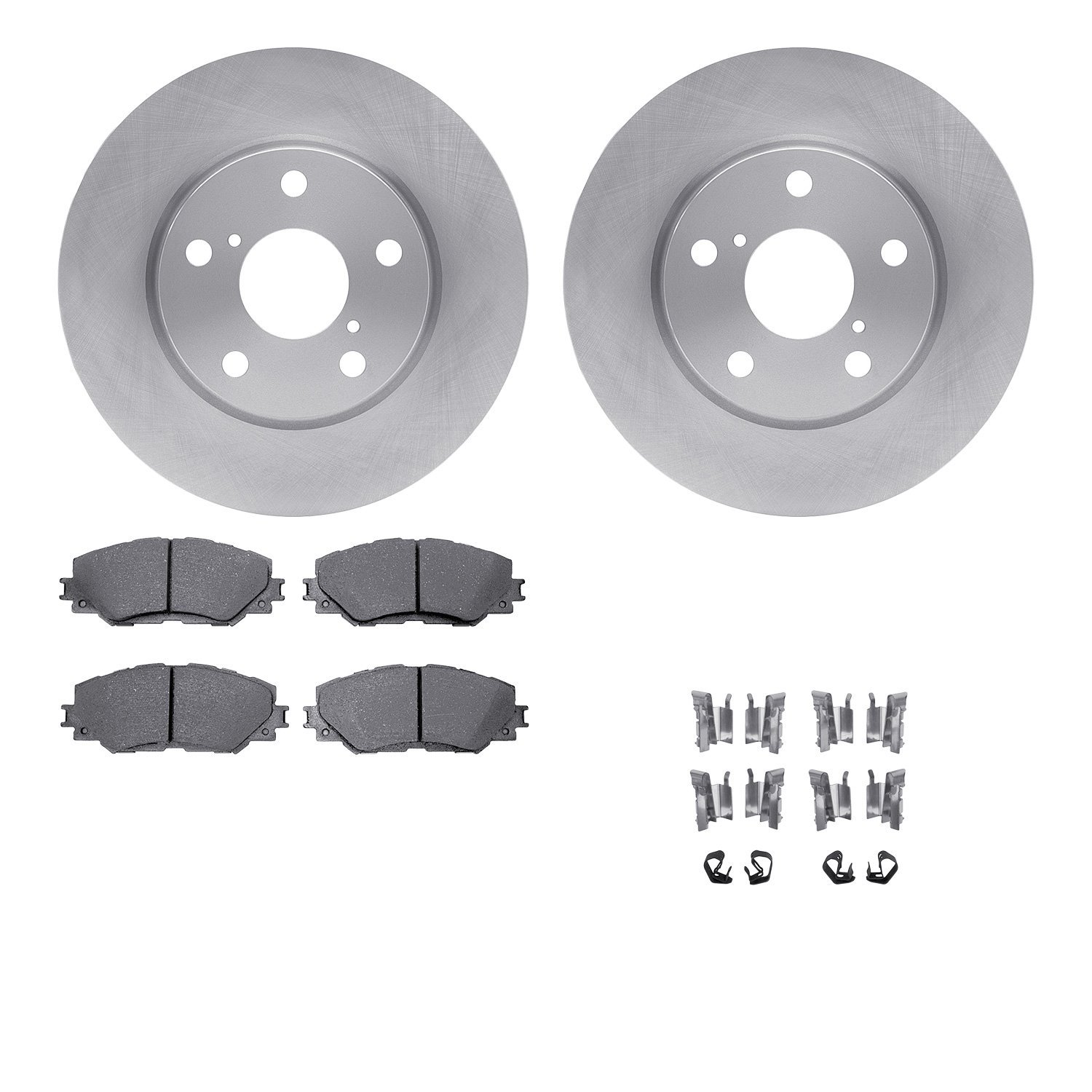 6512-76668 Brake Rotors w/5000 Advanced Brake Pads Kit with Hardware, 2006-2018 Multiple Makes/Models, Position: Front