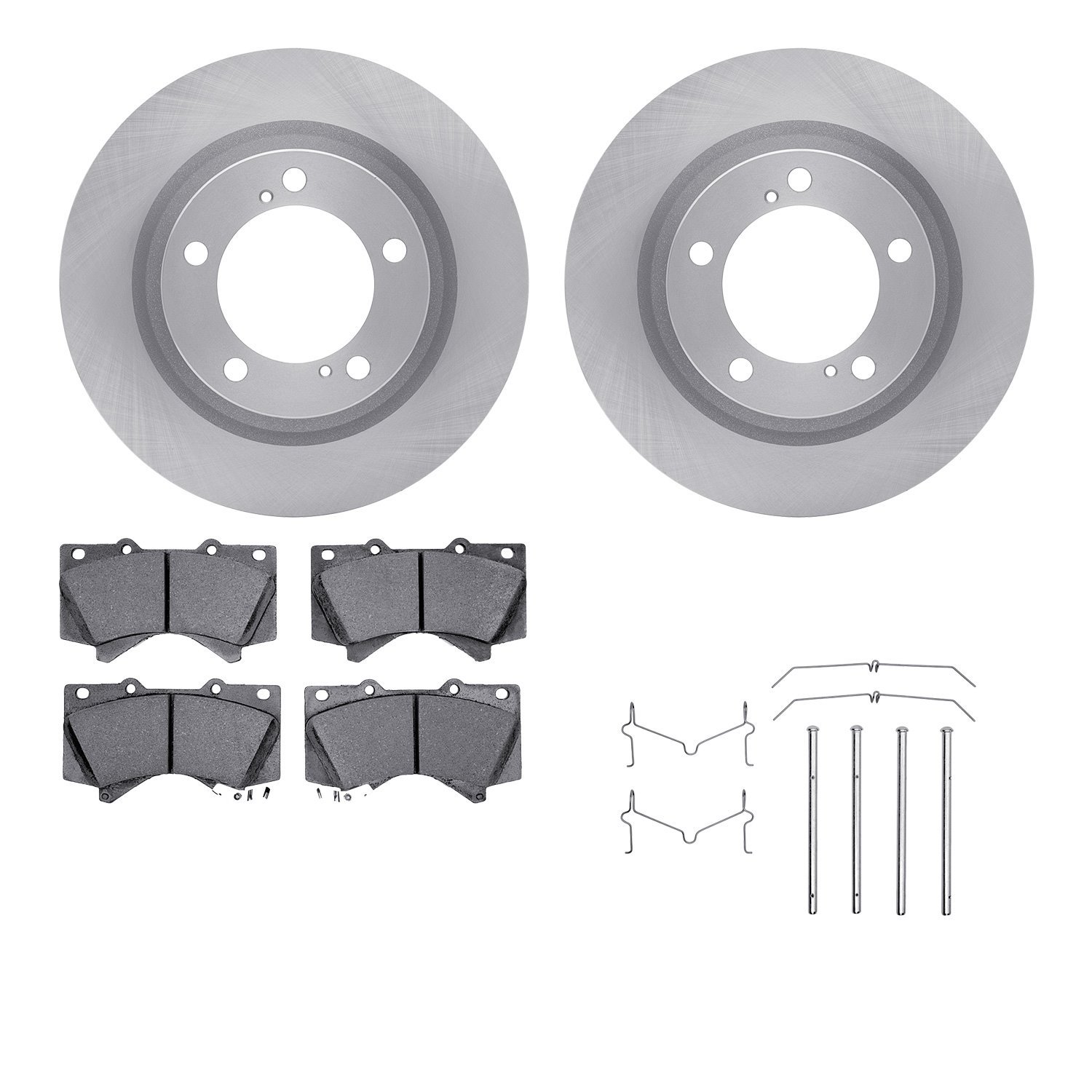 6512-76671 Brake Rotors w/5000 Advanced Brake Pads Kit with Hardware, Fits Select Lexus/Toyota/Scion, Position: Front