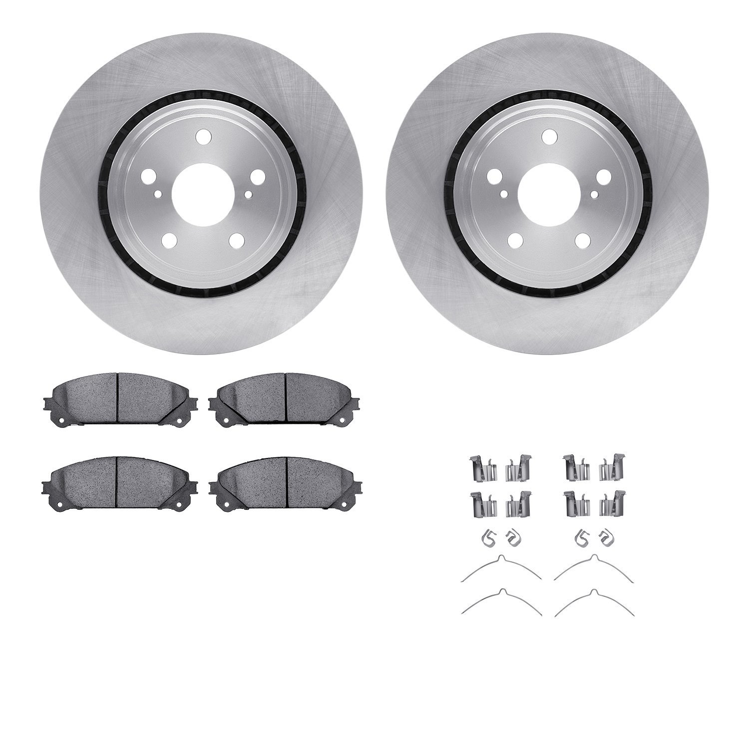 6512-76678 Brake Rotors w/5000 Advanced Brake Pads Kit with Hardware, 2008-2021 Lexus/Toyota/Scion, Position: Front