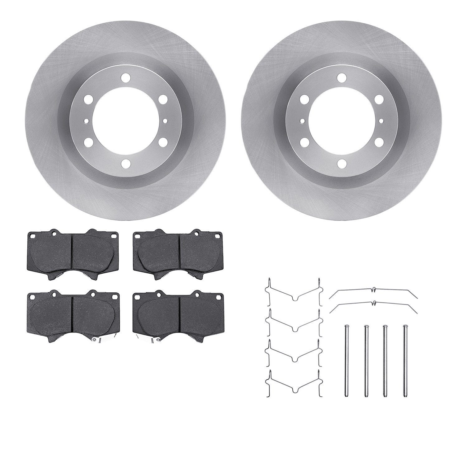 6512-76692 Brake Rotors w/5000 Advanced Brake Pads Kit with Hardware, Fits Select Lexus/Toyota/Scion, Position: Front
