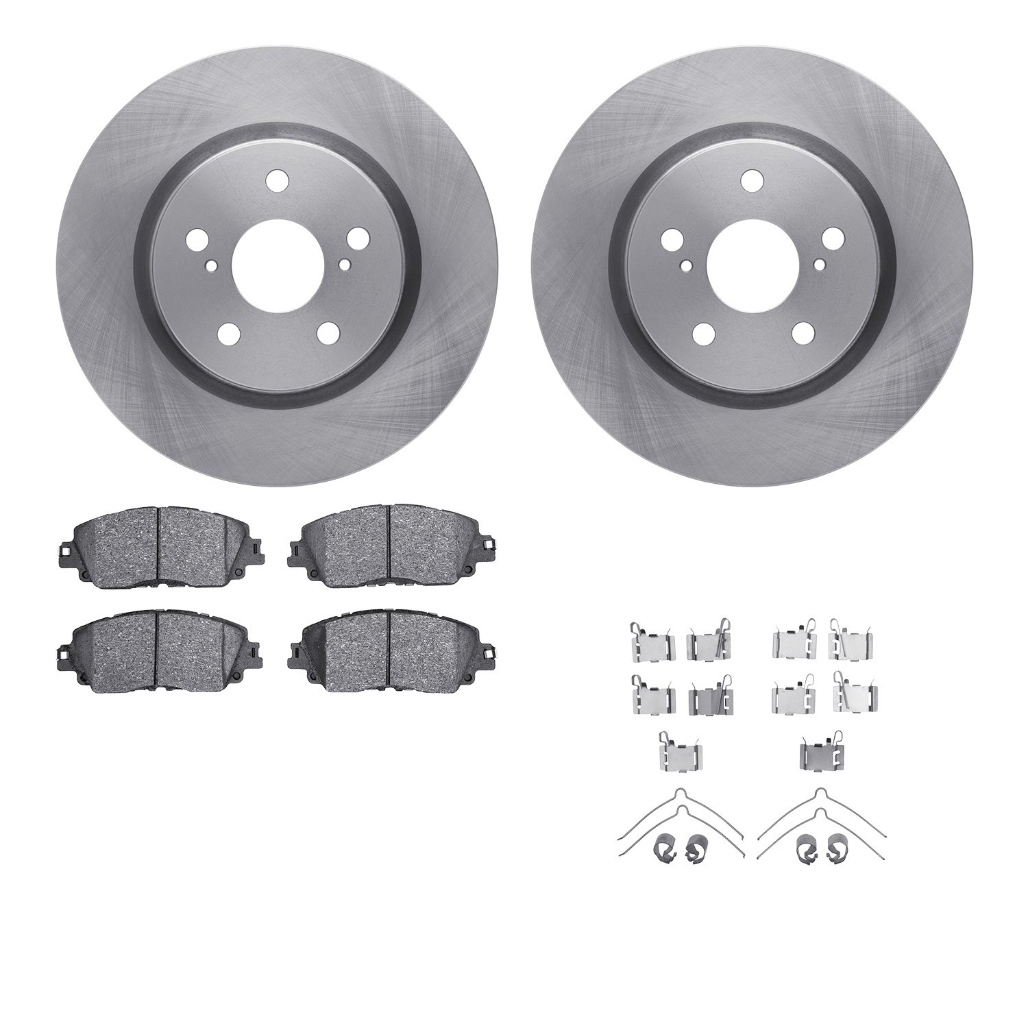6512-76710 Brake Rotors w/5000 Advanced Brake Pads Kit with Hardware, Fits Select Lexus/Toyota/Scion, Position: Front