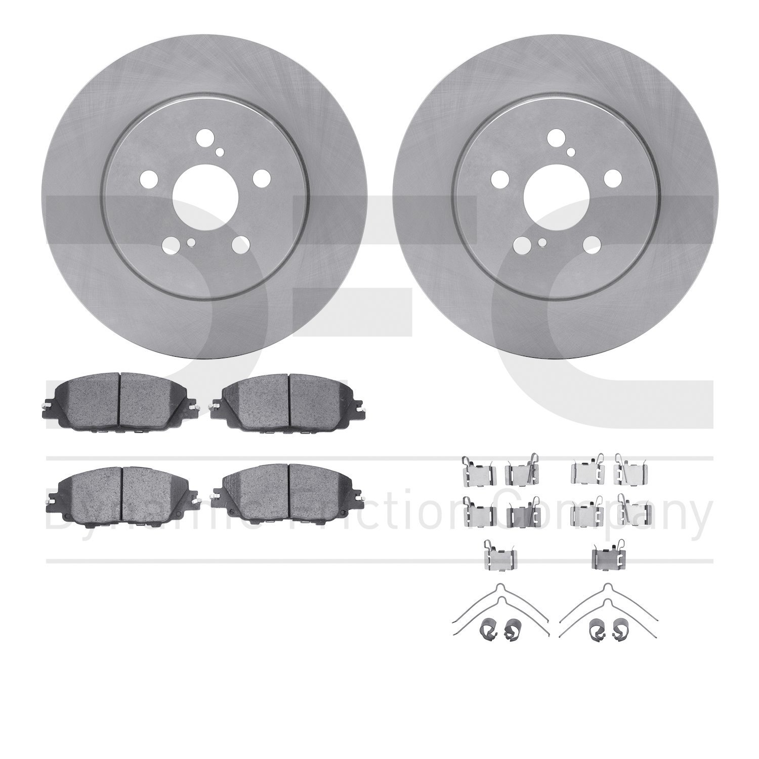 6512-76713 Brake Rotors w/5000 Advanced Brake Pads Kit with Hardware, Fits Select Lexus/Toyota/Scion, Position: Front