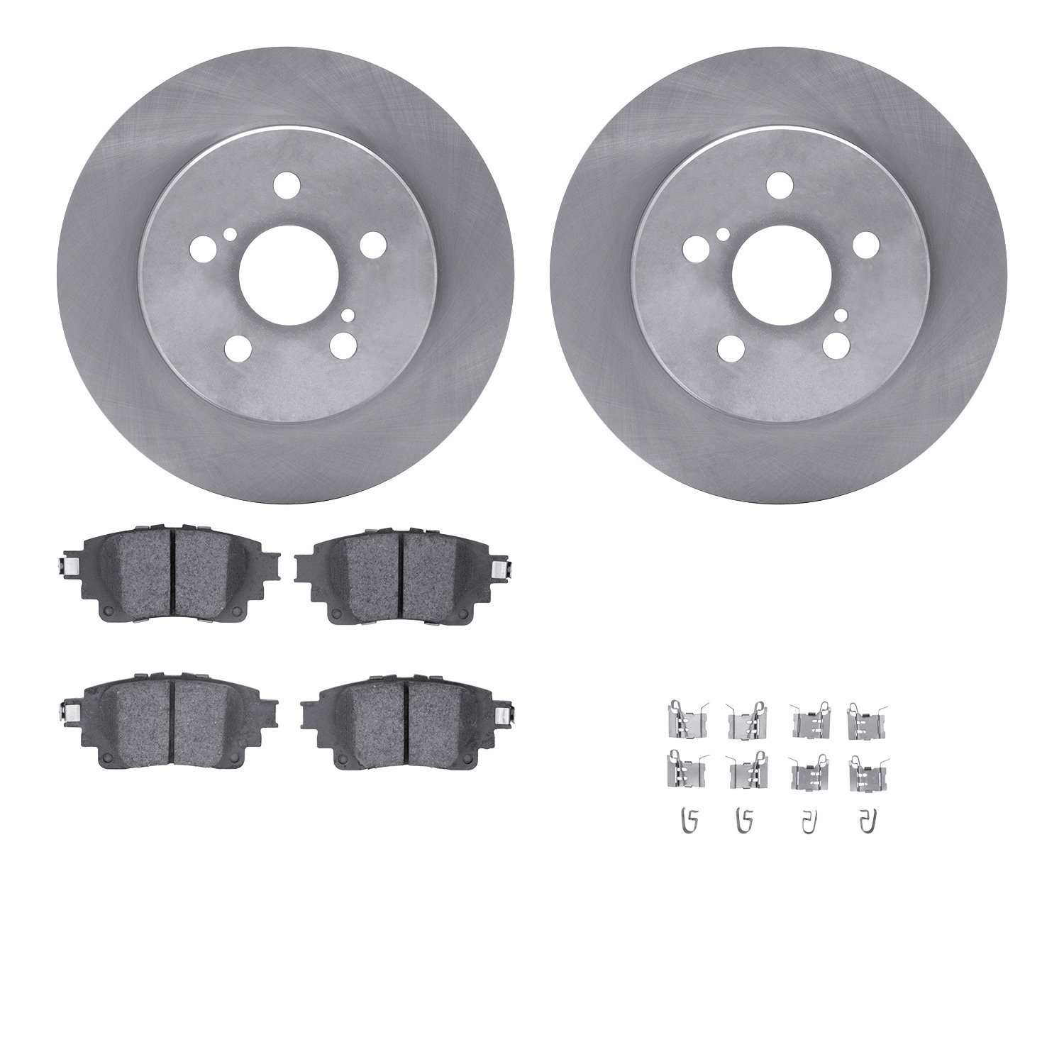 6512-76716 Brake Rotors w/5000 Advanced Brake Pads Kit with Hardware, Fits Select Lexus/Toyota/Scion, Position: Rear