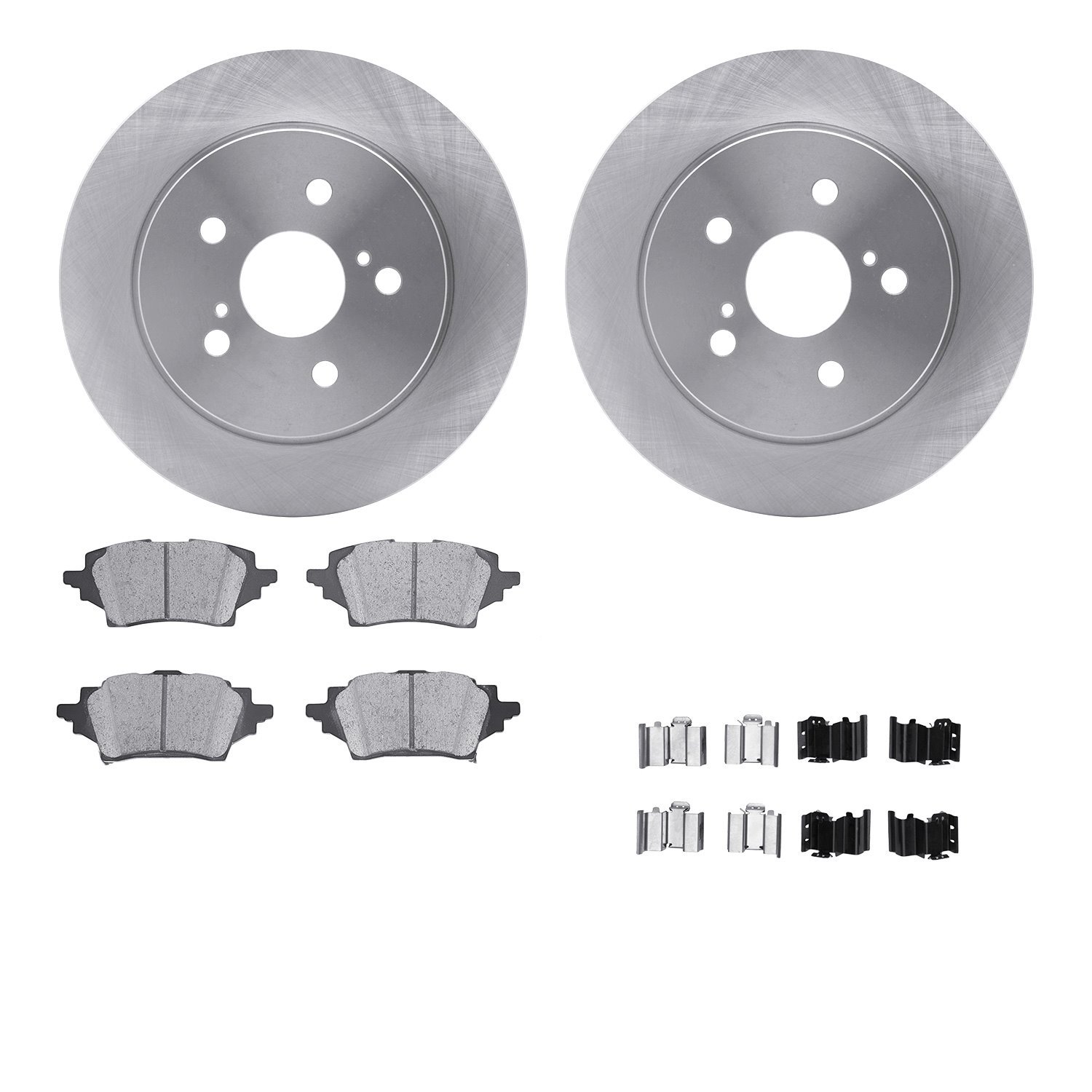 6512-76719 Brake Rotors w/5000 Advanced Brake Pads Kit with Hardware, Fits Select Lexus/Toyota/Scion, Position: Rear