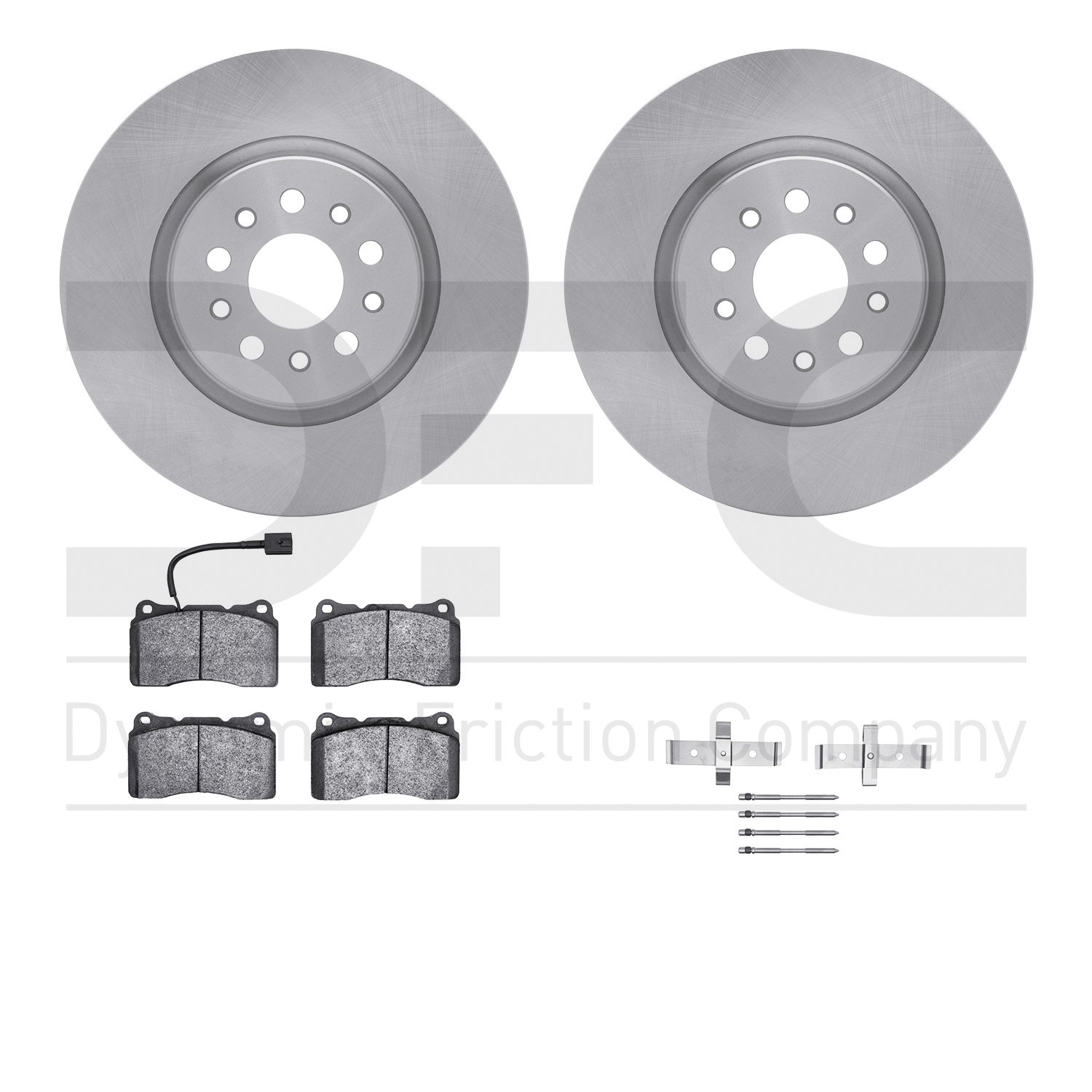 6512-79010 Brake Rotors w/5000 Advanced Brake Pads Kit with Hardware, 2014-2020 Maserati, Position: Front