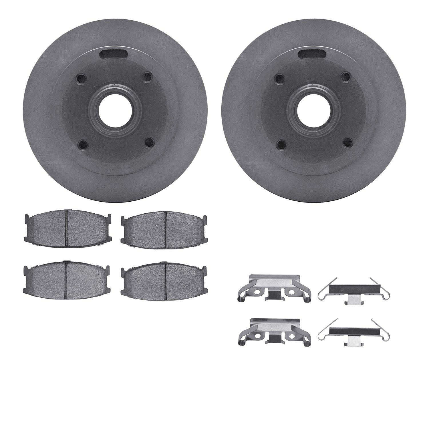 6512-80055 Brake Rotors w/5000 Advanced Brake Pads Kit with Hardware, 1979-1982 Ford/Lincoln/Mercury/Mazda, Position: Front