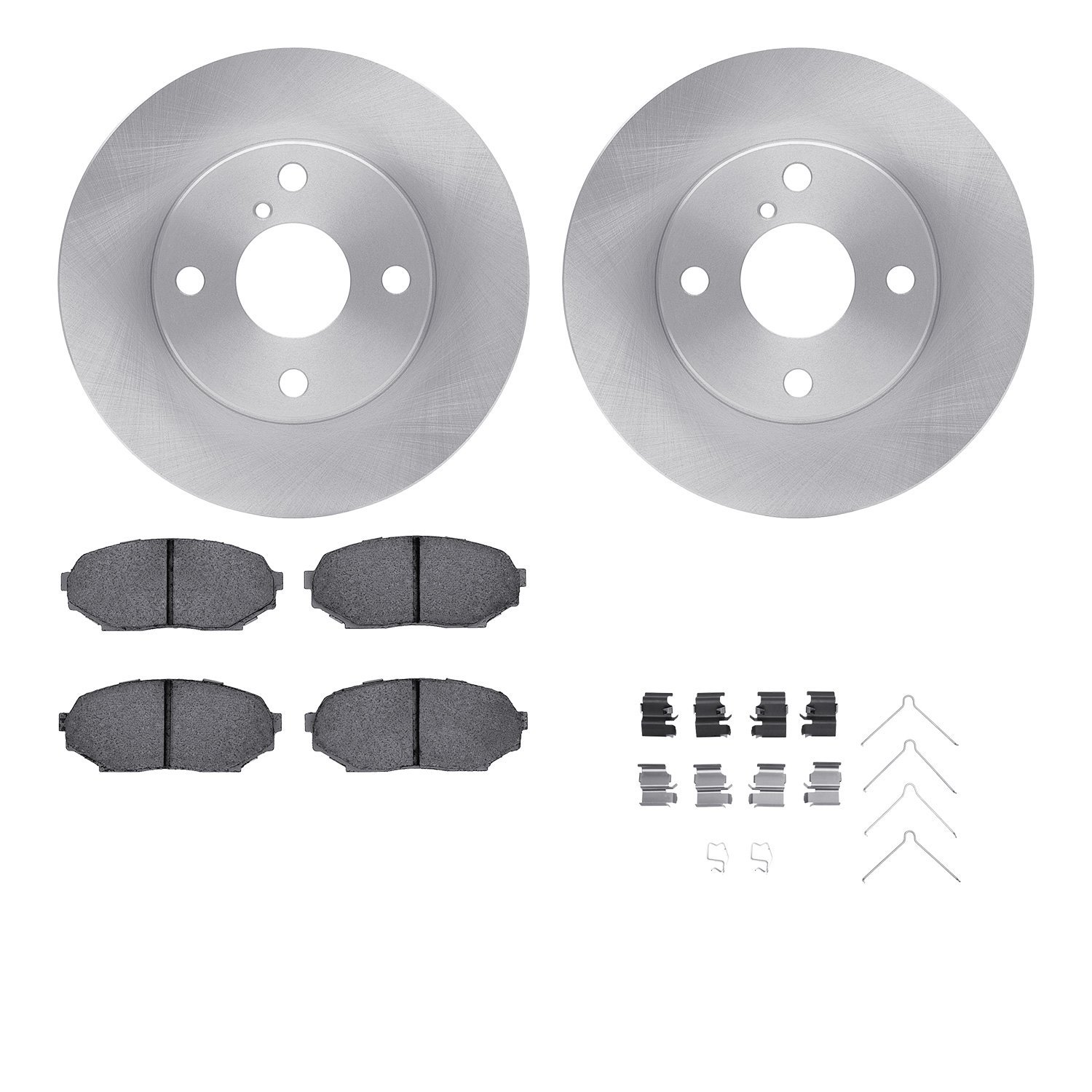 6512-80067 Brake Rotors w/5000 Advanced Brake Pads Kit with Hardware, 1990-1993 Ford/Lincoln/Mercury/Mazda, Position: Front