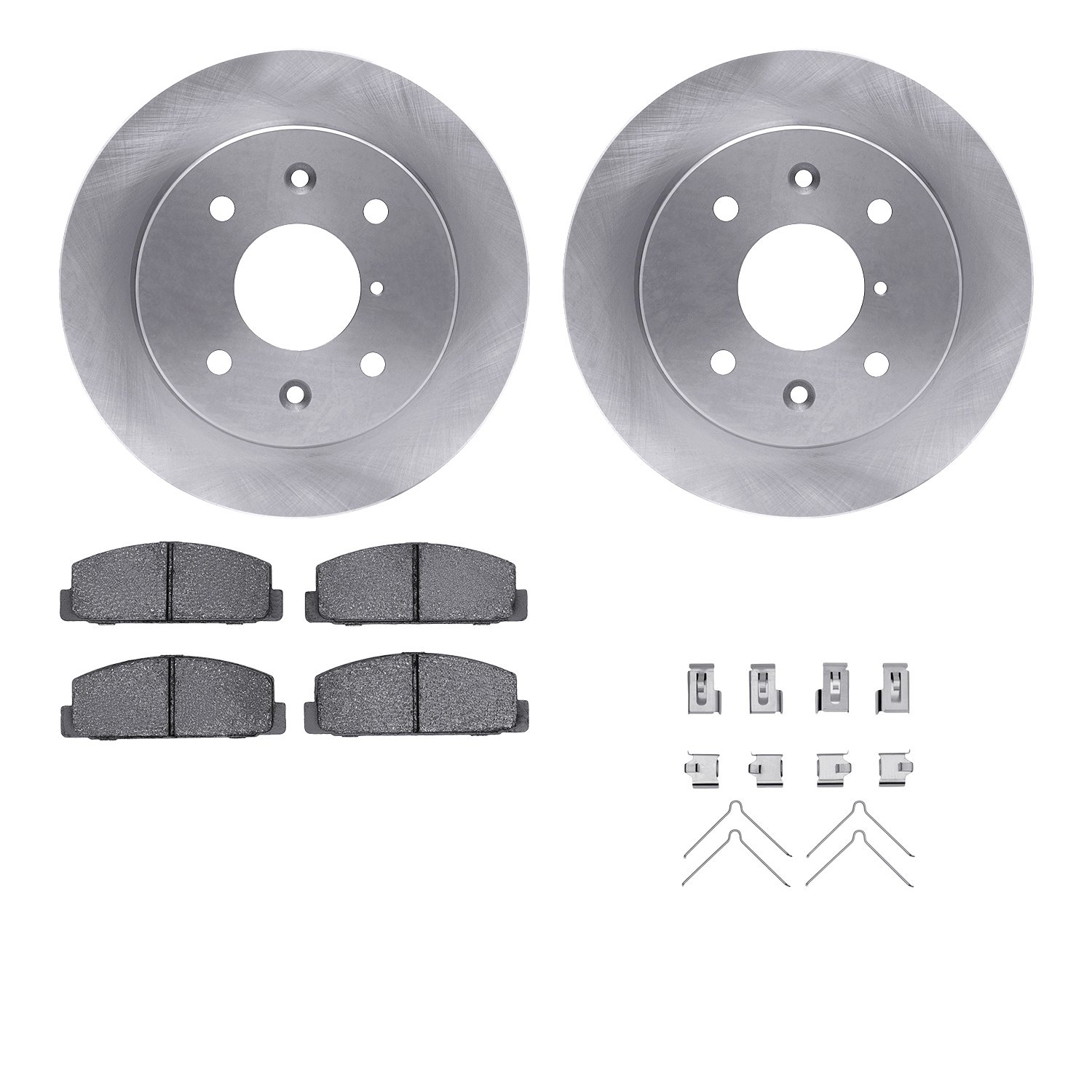 6512-80085 Brake Rotors w/5000 Advanced Brake Pads Kit with Hardware, 1984-1985 Ford/Lincoln/Mercury/Mazda, Position: Rear