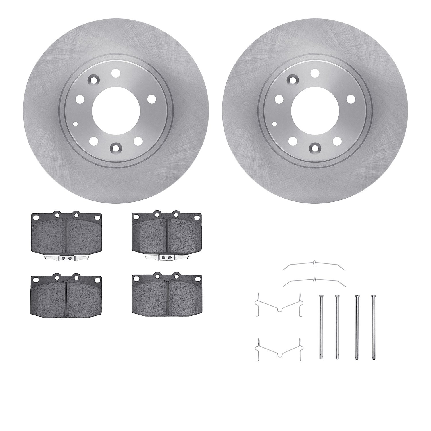 6512-80097 Brake Rotors w/5000 Advanced Brake Pads Kit with Hardware, 1993-1995 Ford/Lincoln/Mercury/Mazda, Position: Front