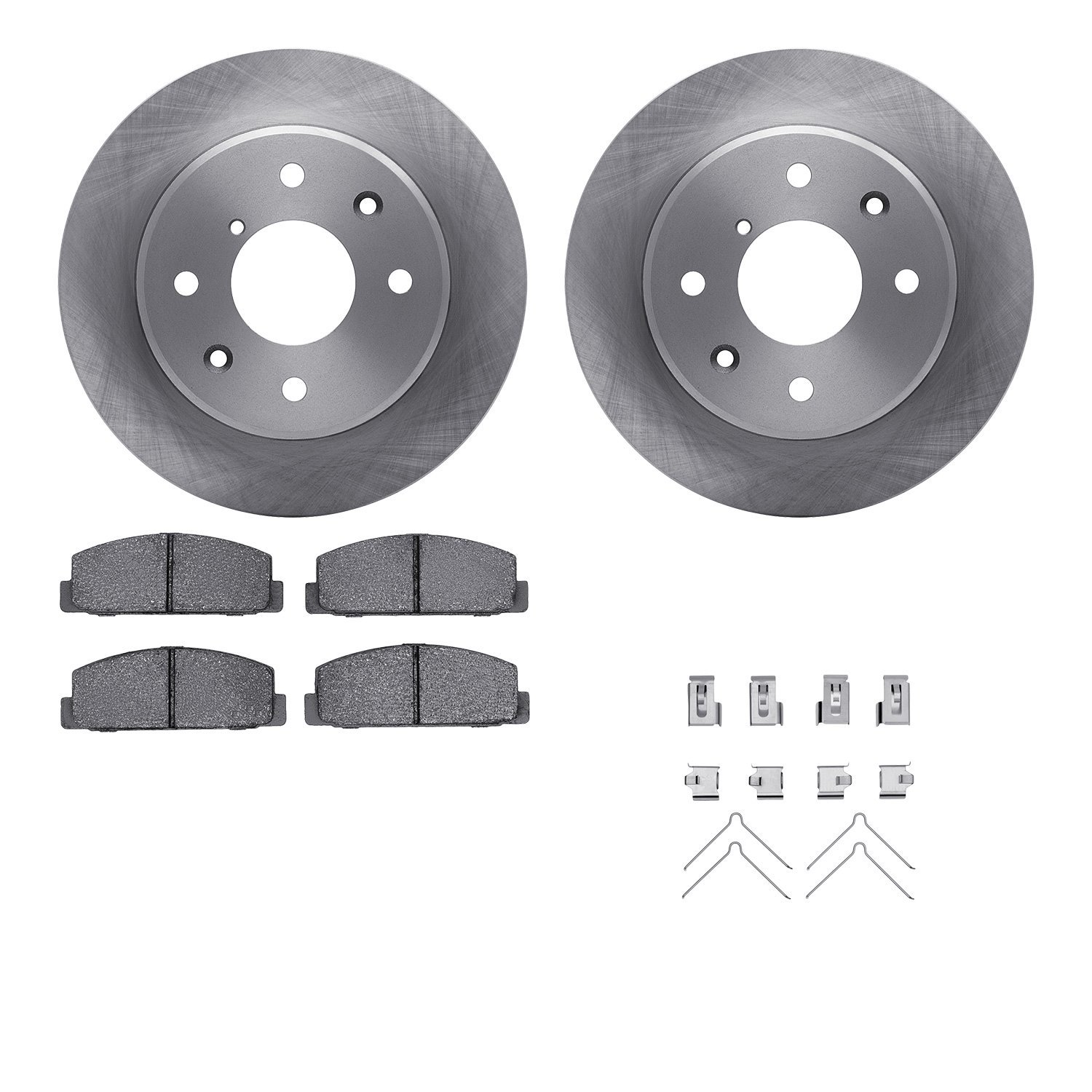 6512-80109 Brake Rotors w/5000 Advanced Brake Pads Kit with Hardware, 1986-1988 Ford/Lincoln/Mercury/Mazda, Position: Rear