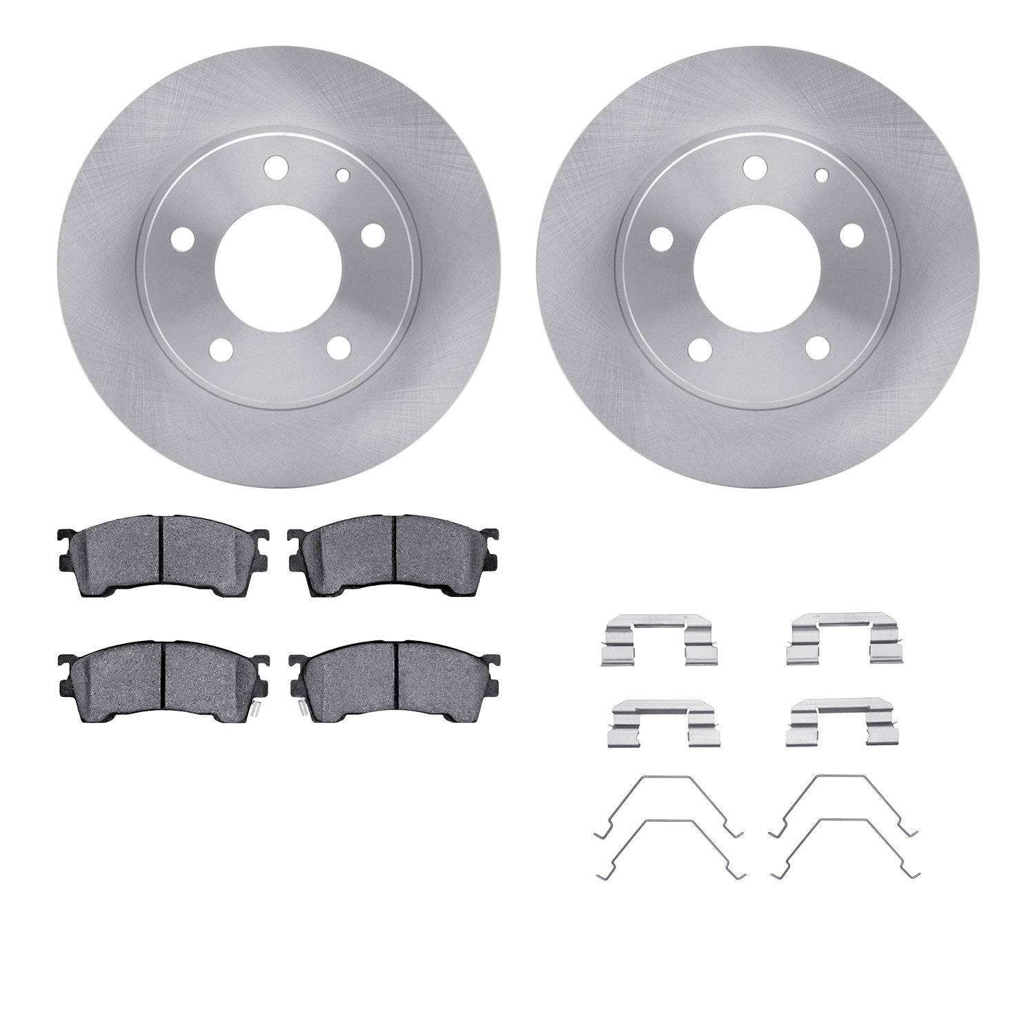6512-80143 Brake Rotors w/5000 Advanced Brake Pads Kit with Hardware, 1998-2003 Ford/Lincoln/Mercury/Mazda, Position: Front
