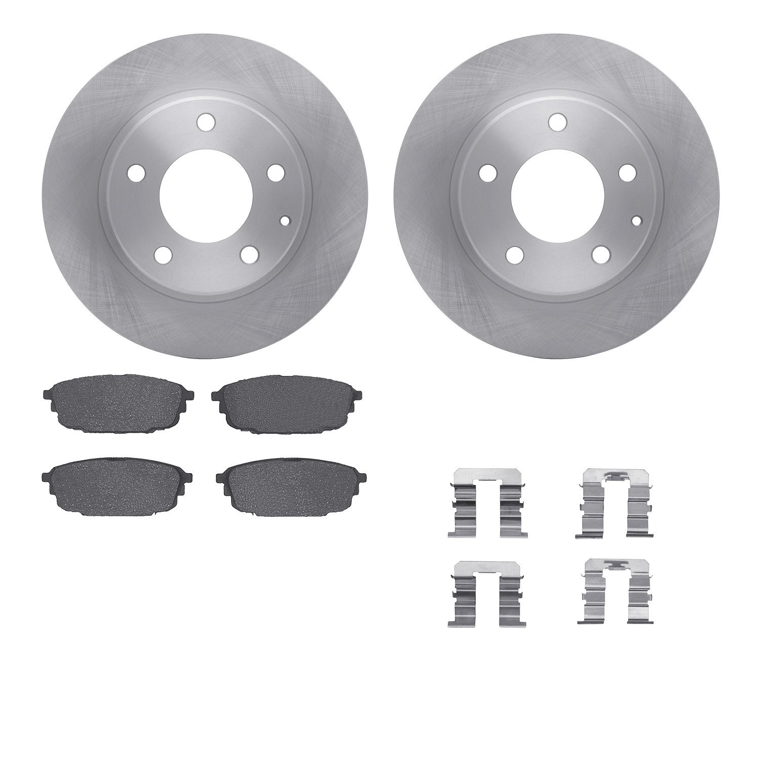 6512-80149 Brake Rotors w/5000 Advanced Brake Pads Kit with Hardware, 2001-2003 Ford/Lincoln/Mercury/Mazda, Position: Rear